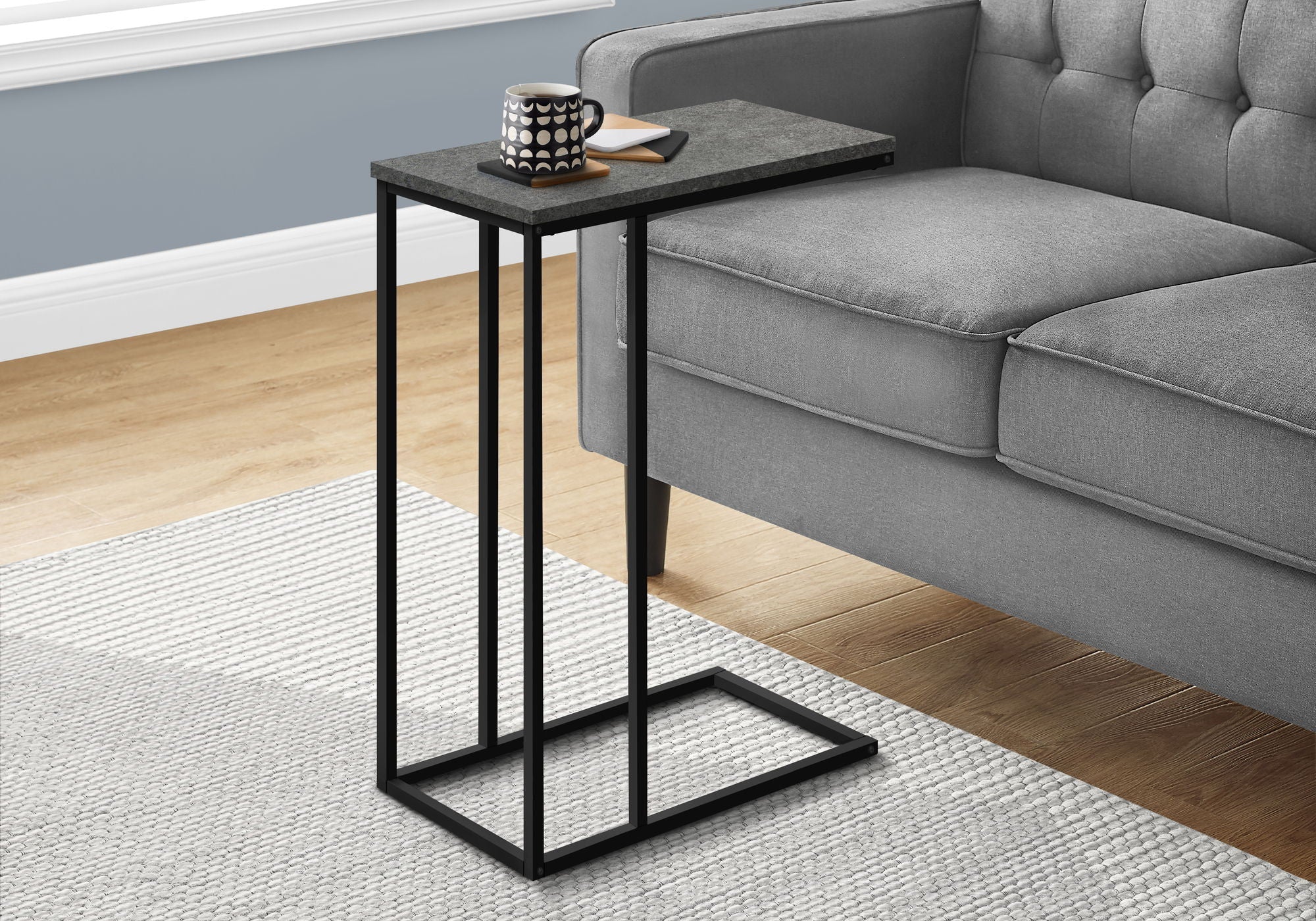Accent Table, C-Shaped, Space-Saving Functionality - Image 2