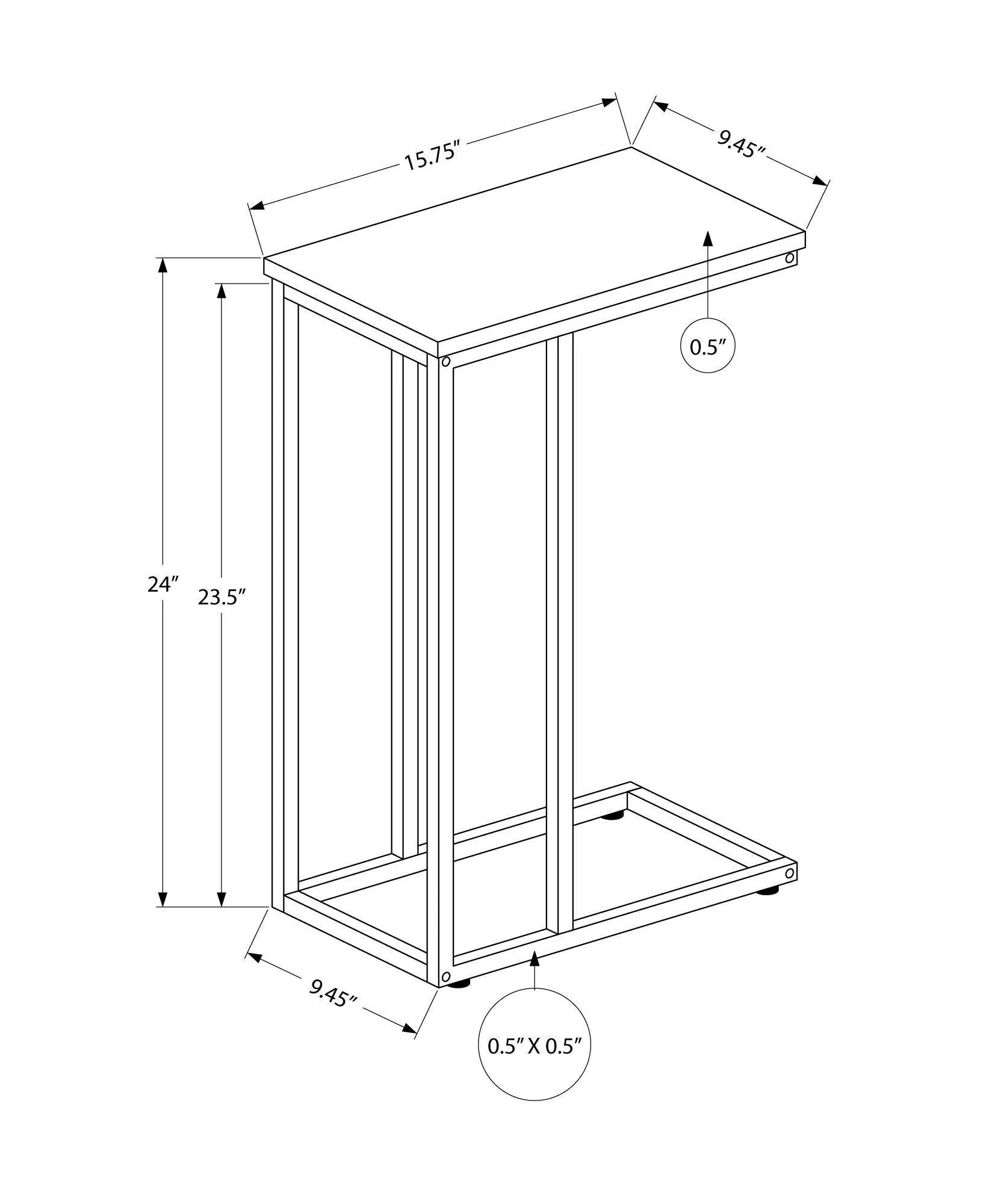 Accent Table, C-Shaped, Space-Saving Functionality - Image 23