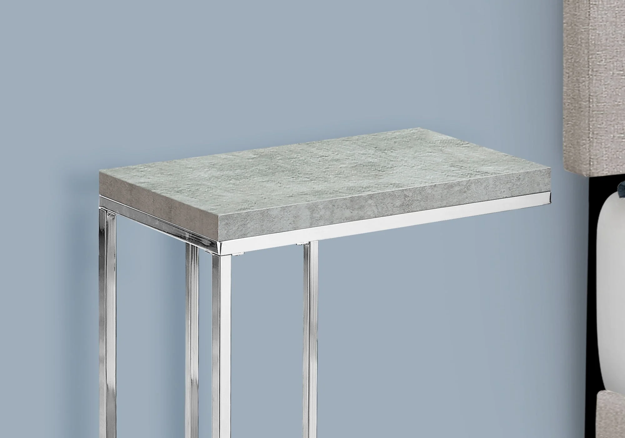 Accent Table, C-Shaped with Tempered Glass - Contemporary & Modern - Image 6