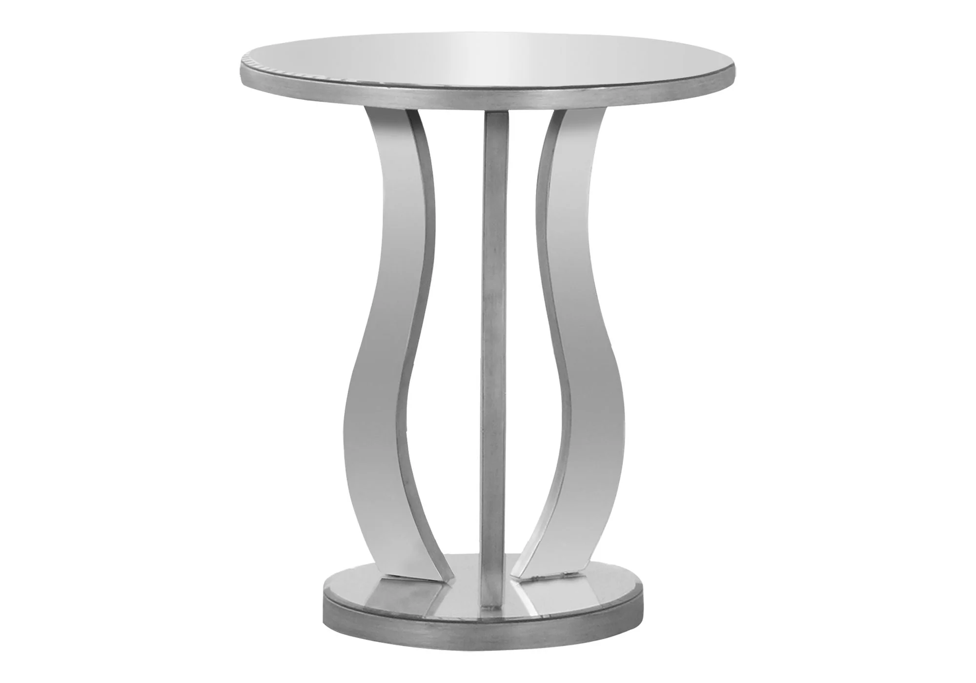 Accent Table, Side Mirror, Transitional - Silver - Image 2
