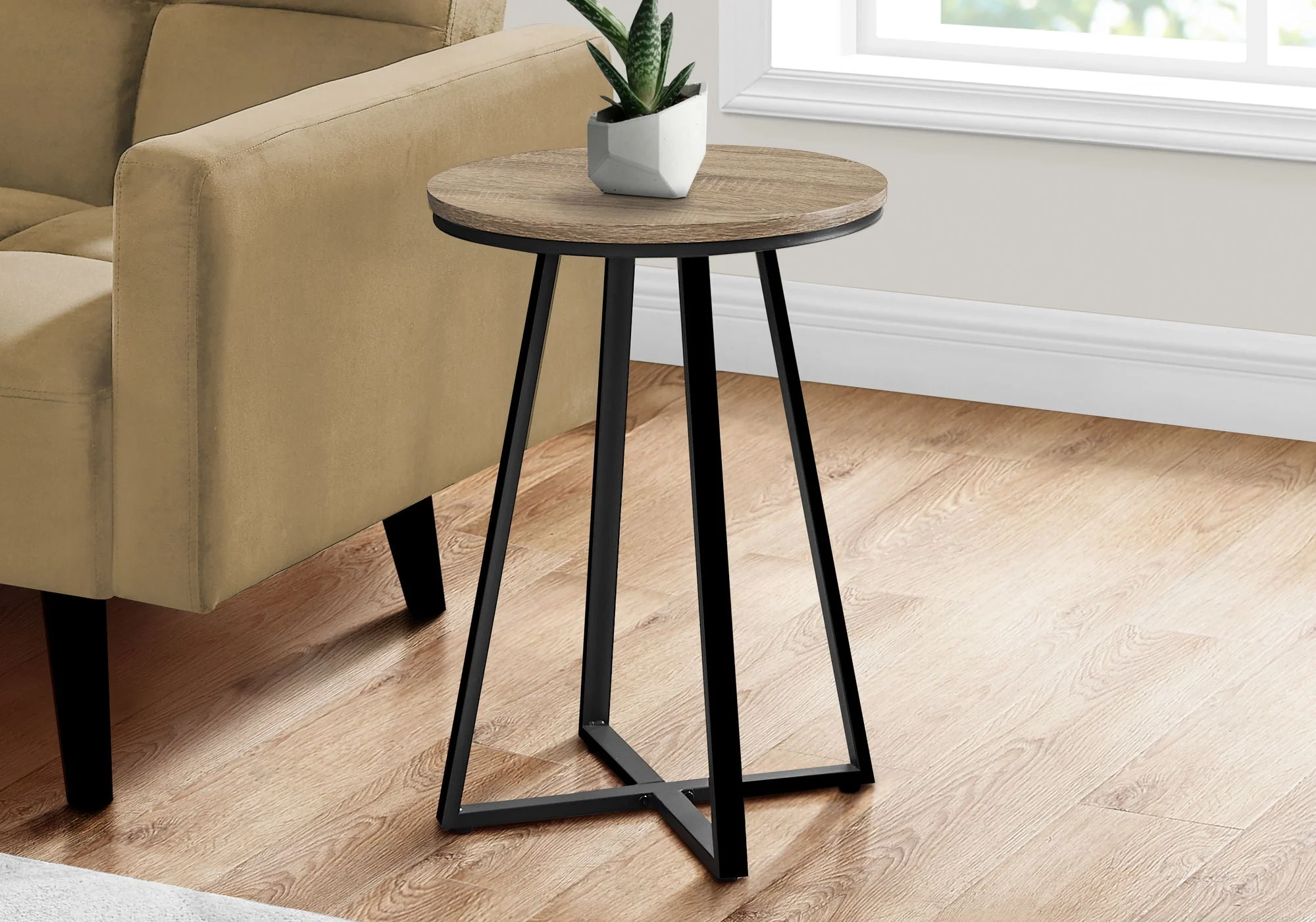 Accent Table, Side, Round Contemporary & Modern Modern Design - Image 3