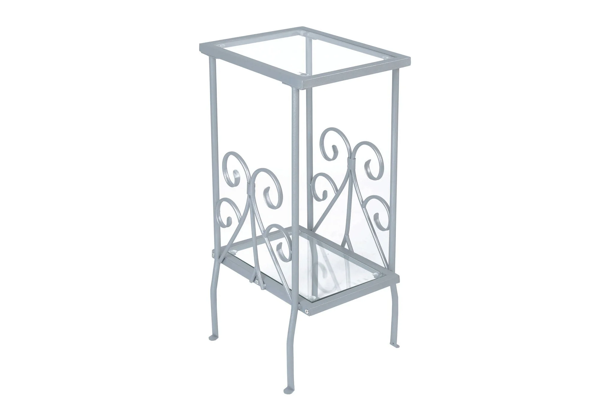 Accent Table, Side Tempered Glass, Transitional - Silver - Image 3