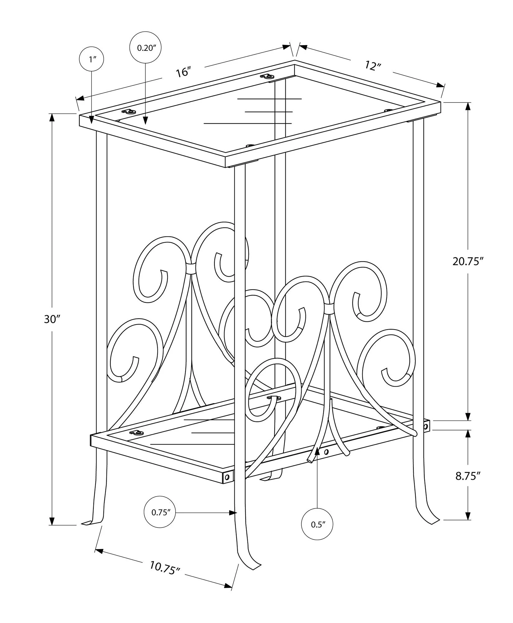 Accent Table, Side Tempered Glass, Transitional - Silver - Image 4