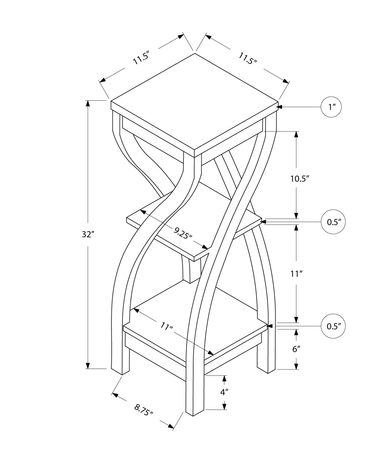 Accent Table Versatile Usage, Square, Contemporary & Modern - Image 5