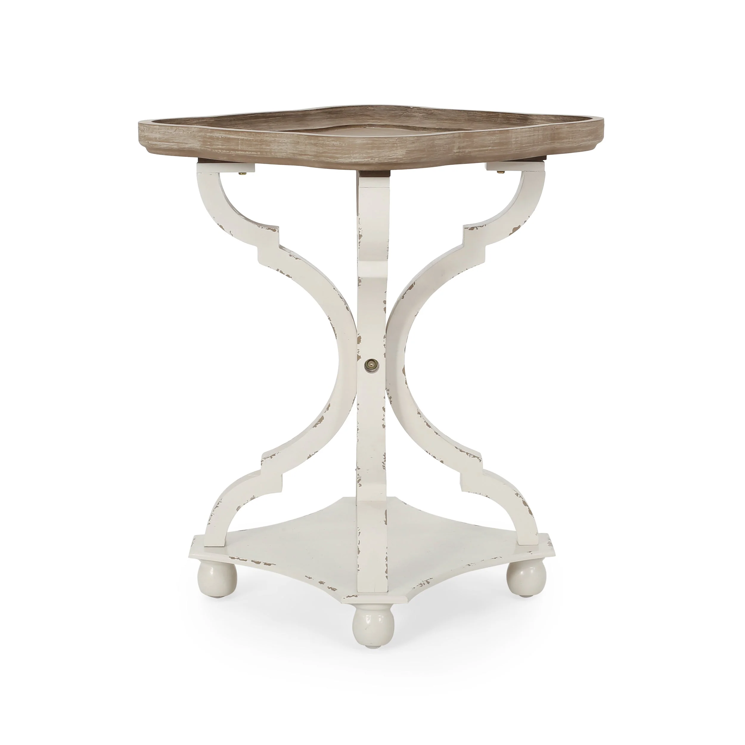 Accent Table with Hourglass Base and French Country Design - Image 6
