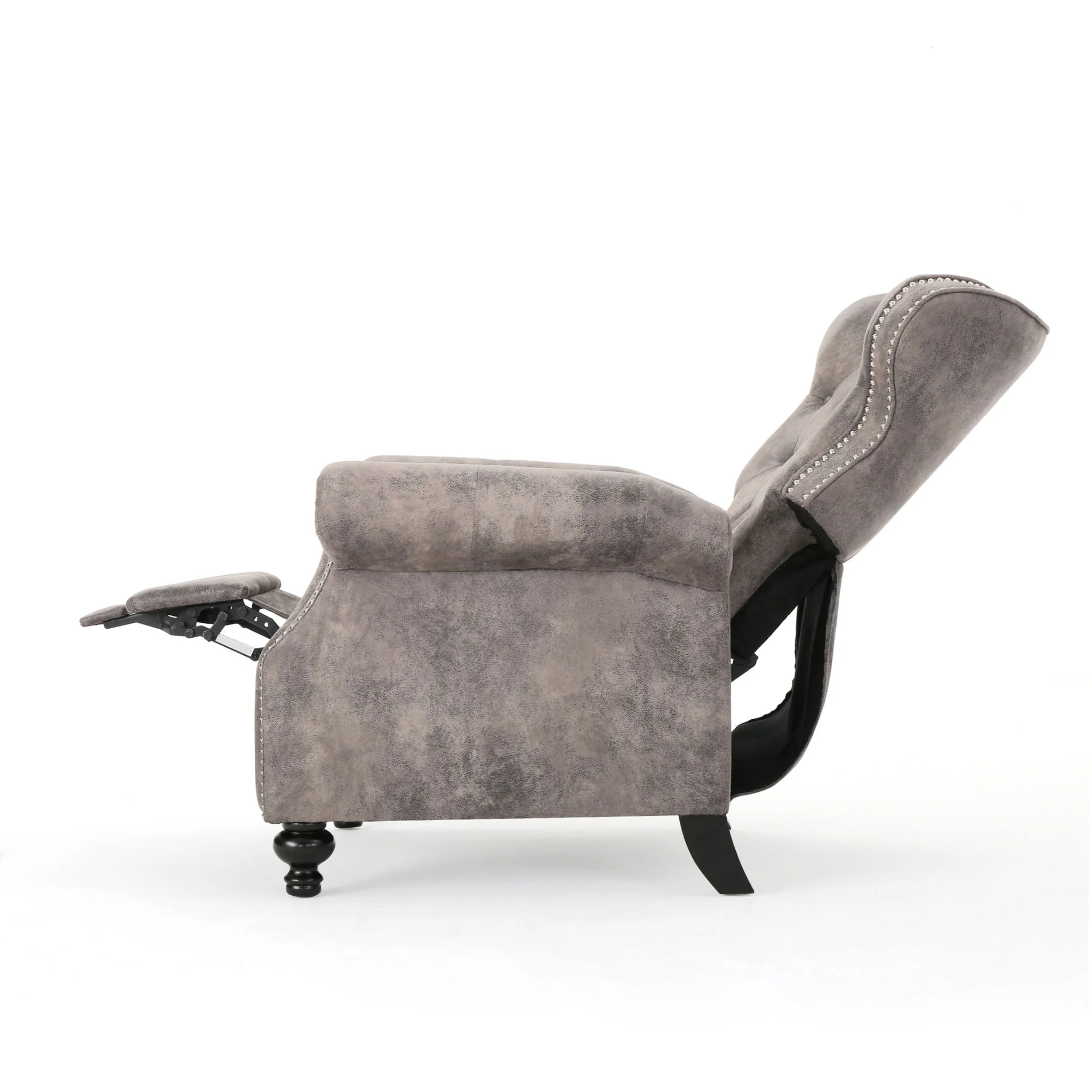 Accented Push Back Recliner Chair With Rolled Arms, Enjoy Cocooning Comfort - Image 12