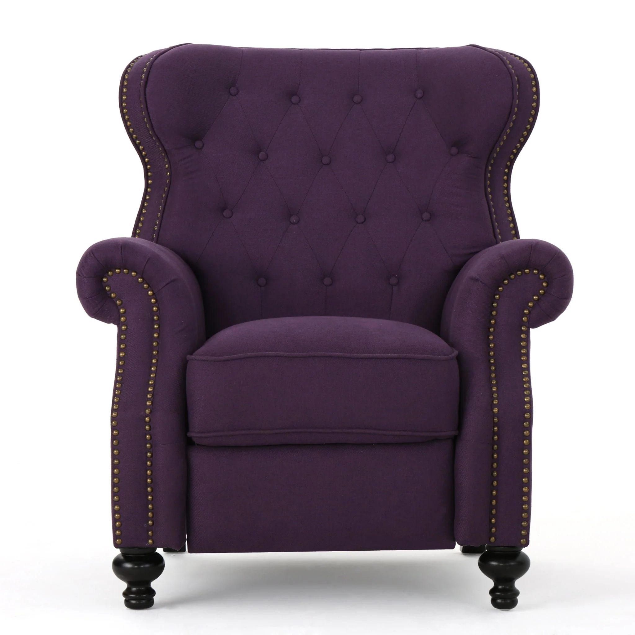Accented Push Back Recliner Chair With Rolled Arms, Enjoy Cocooning Comfort - Image 2