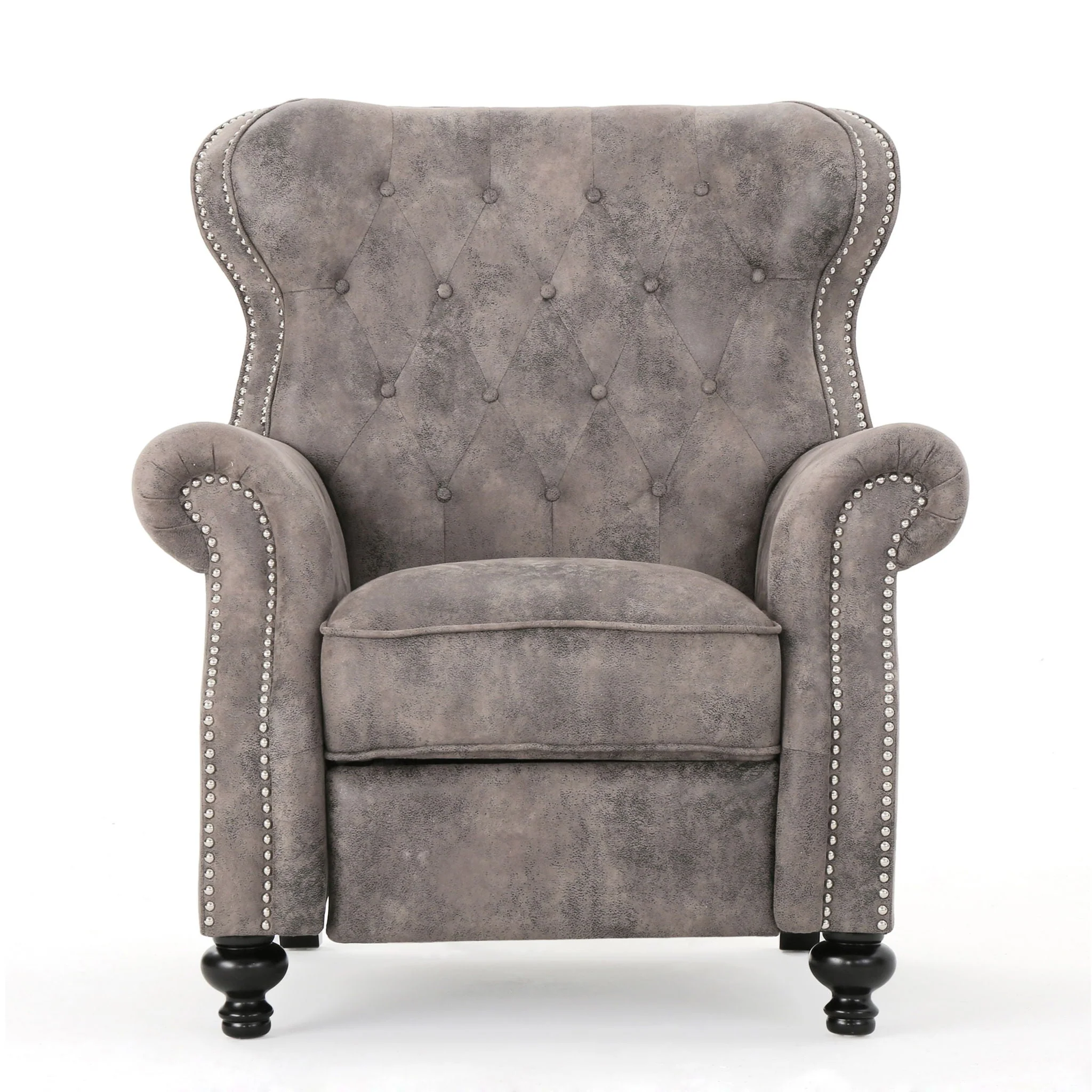 Accented Push Back Recliner Chair With Rolled Arms, Enjoy Cocooning Comfort - Image 3