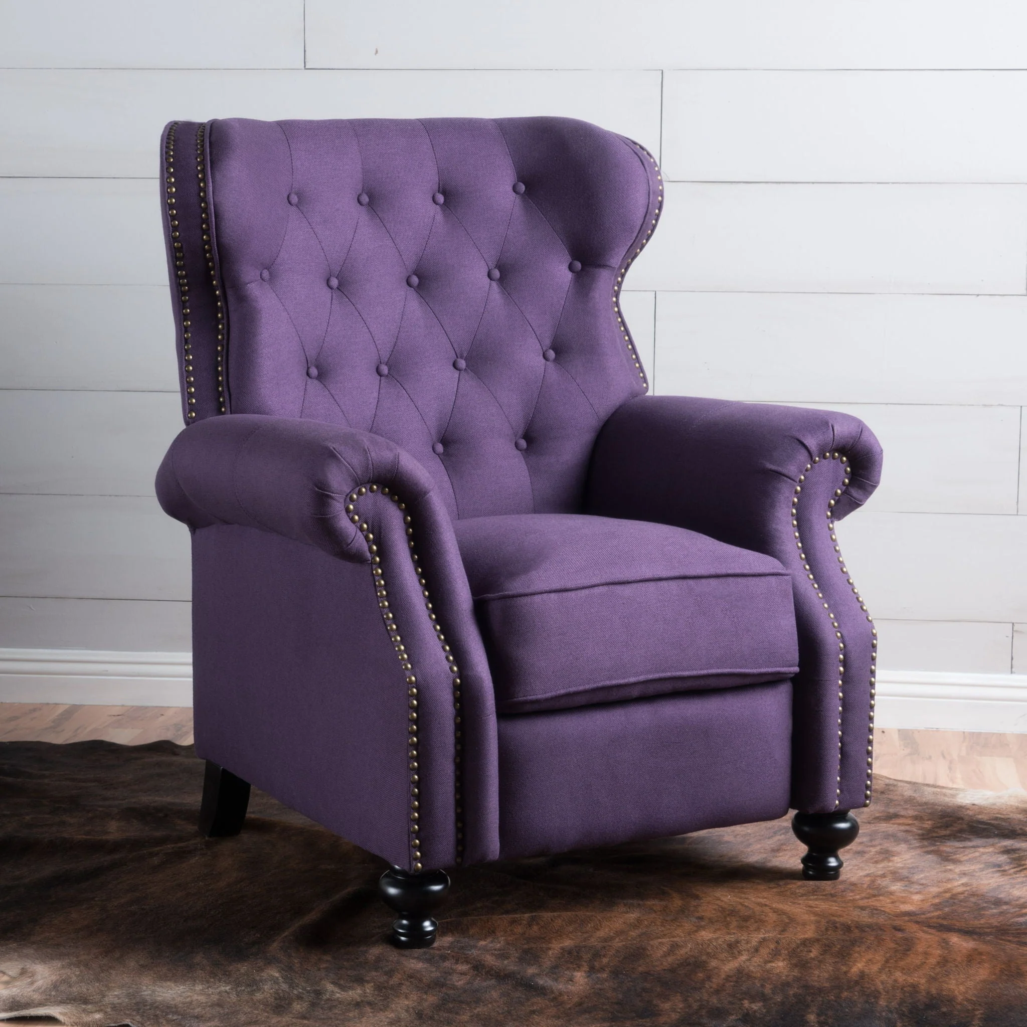 Accented Push Back Recliner Chair With Rolled Arms, Enjoy Cocooning Comfort - Image 4