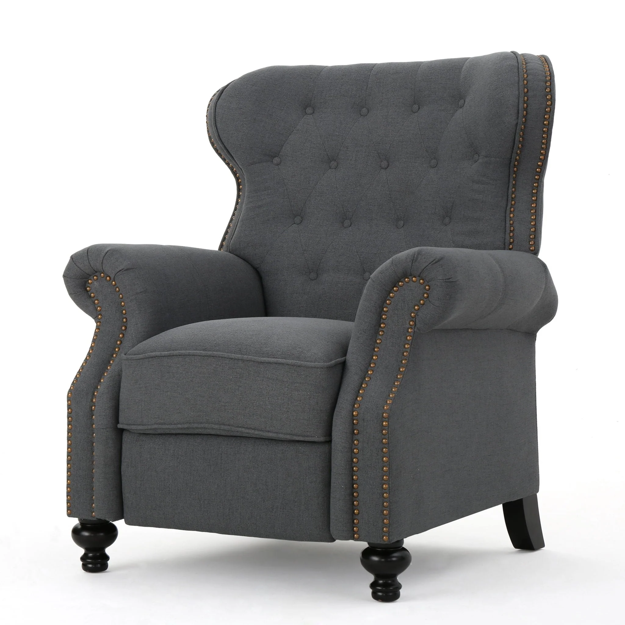 Accented Push Back Recliner Chair With Rolled Arms, Enjoy Cocooning Comfort - Image 6
