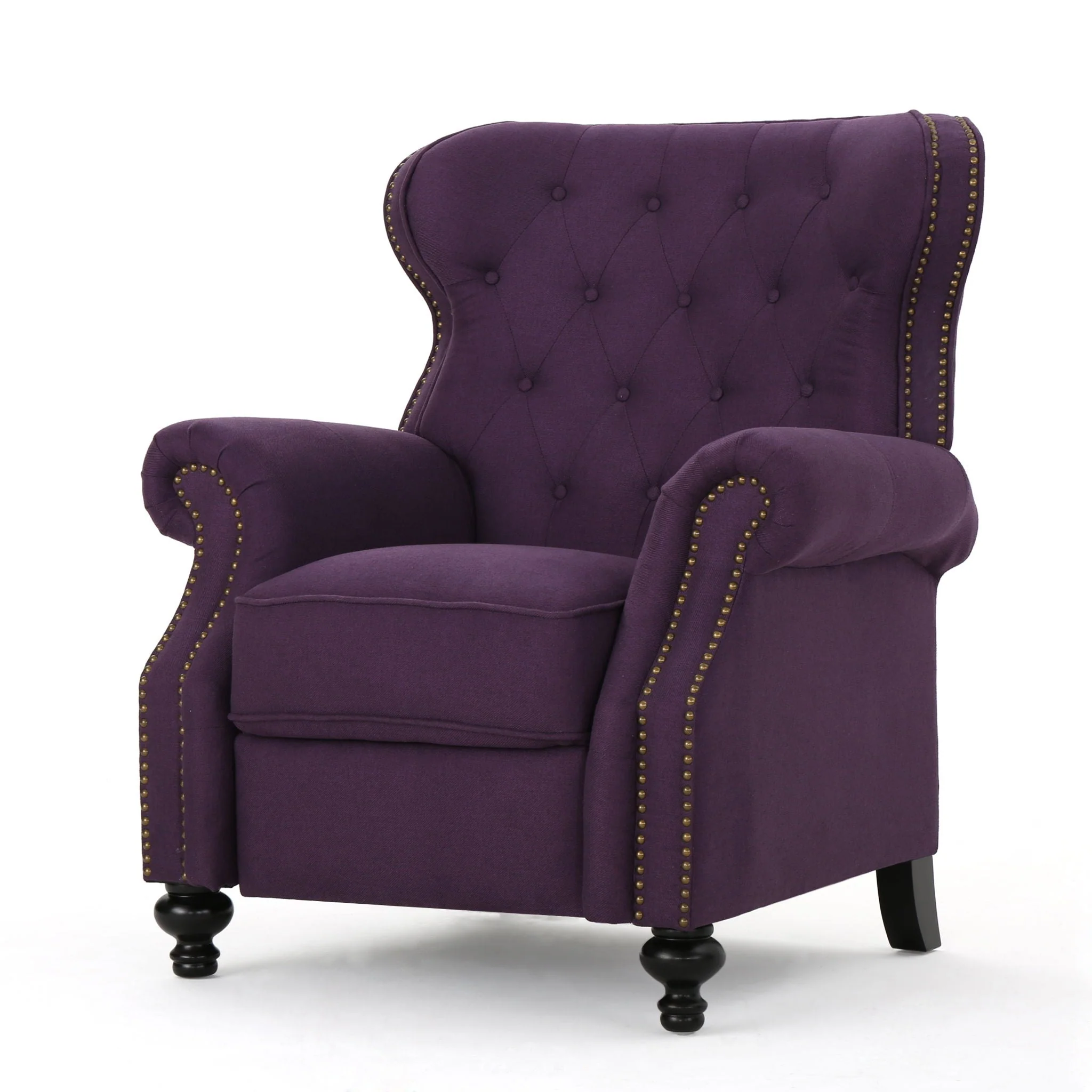 Accented Push Back Recliner Chair With Rolled Arms, Enjoy Cocooning Comfort - Image 7