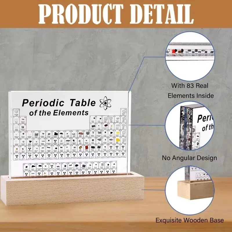 Acrylic Periodic Table Figurine – Mendeleev Science Desk Ornament Room Decor - Image 4