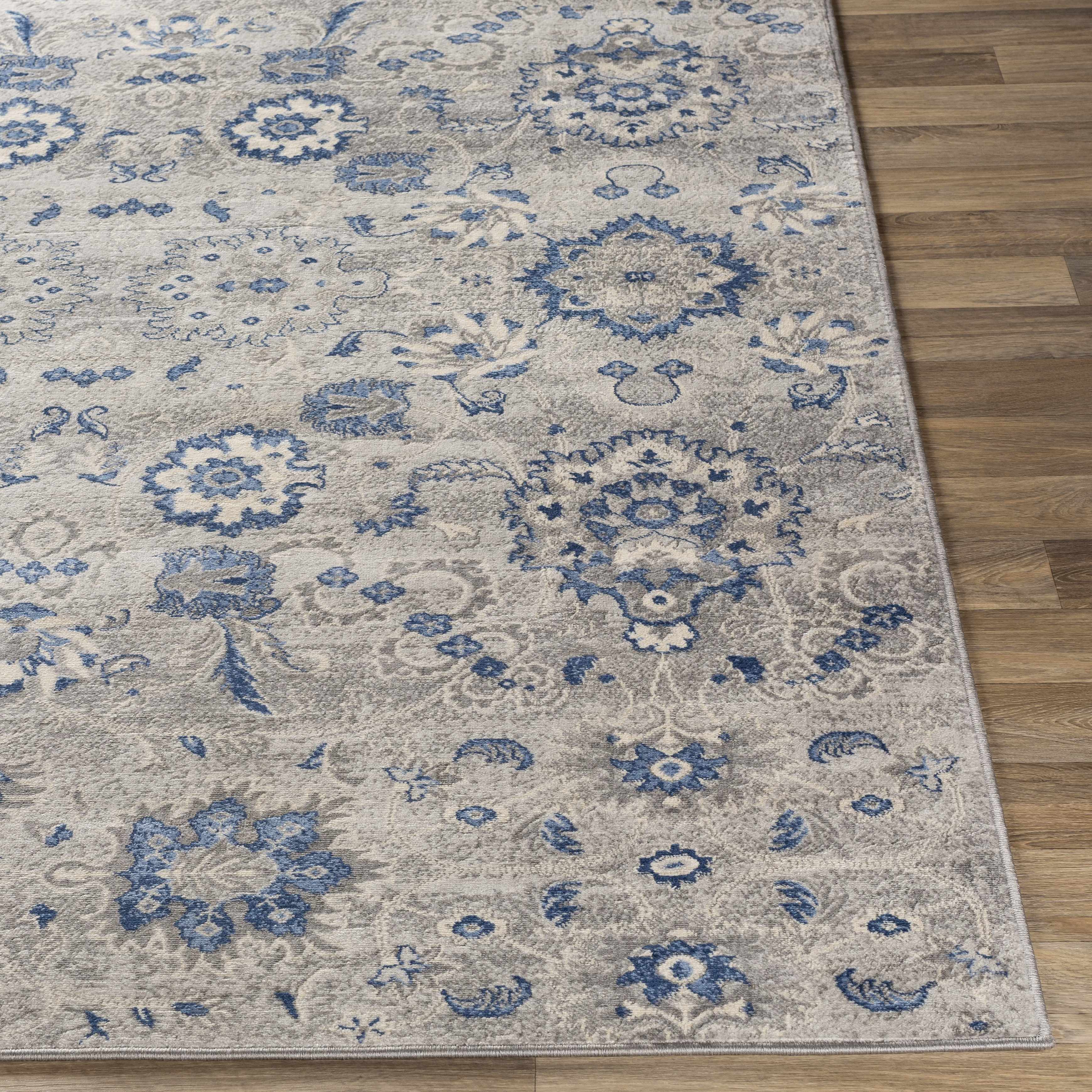 Adairsville Blue Floral Area Carpet - Clearance - Image 10