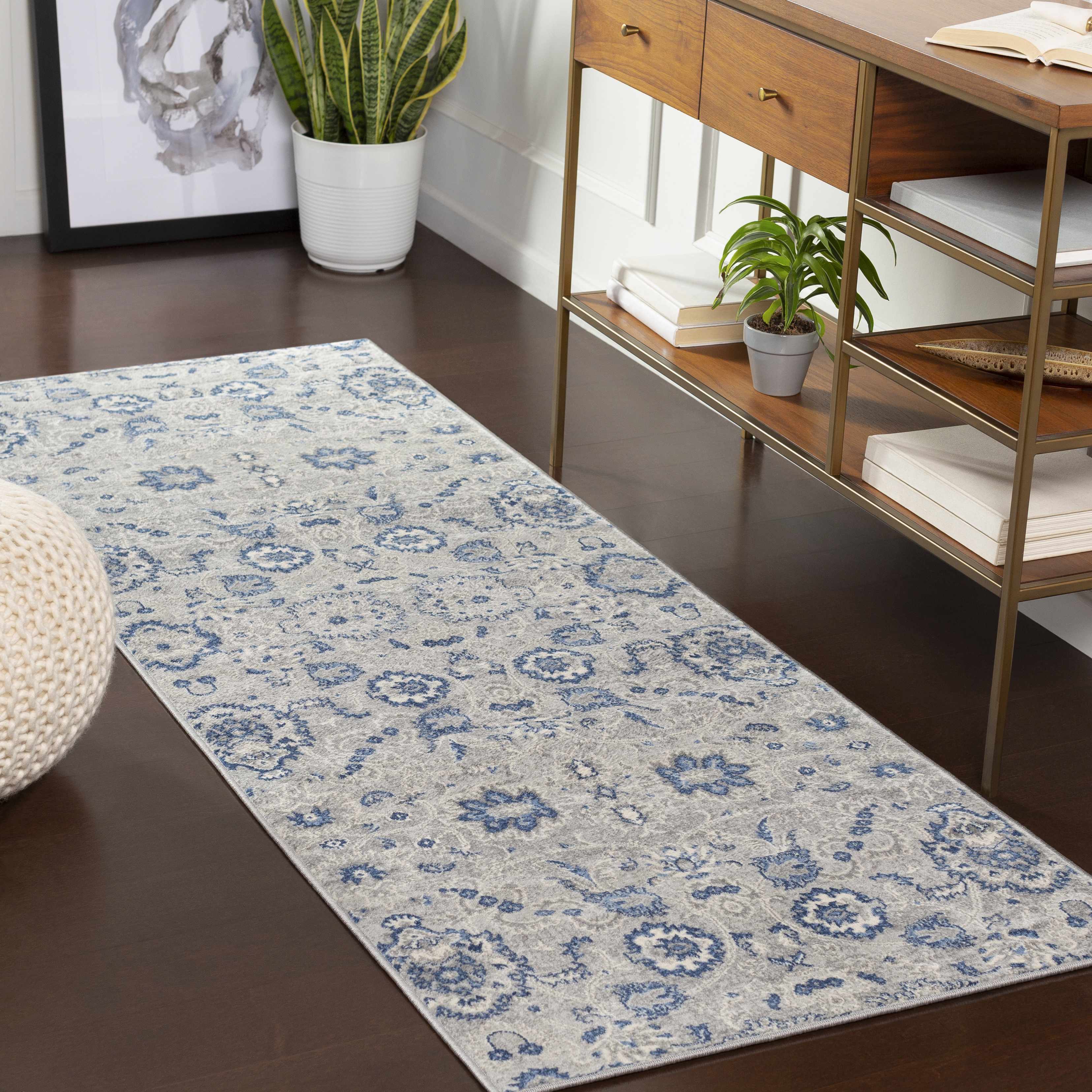 Adairsville Blue Floral Area Carpet - Clearance - Image 4