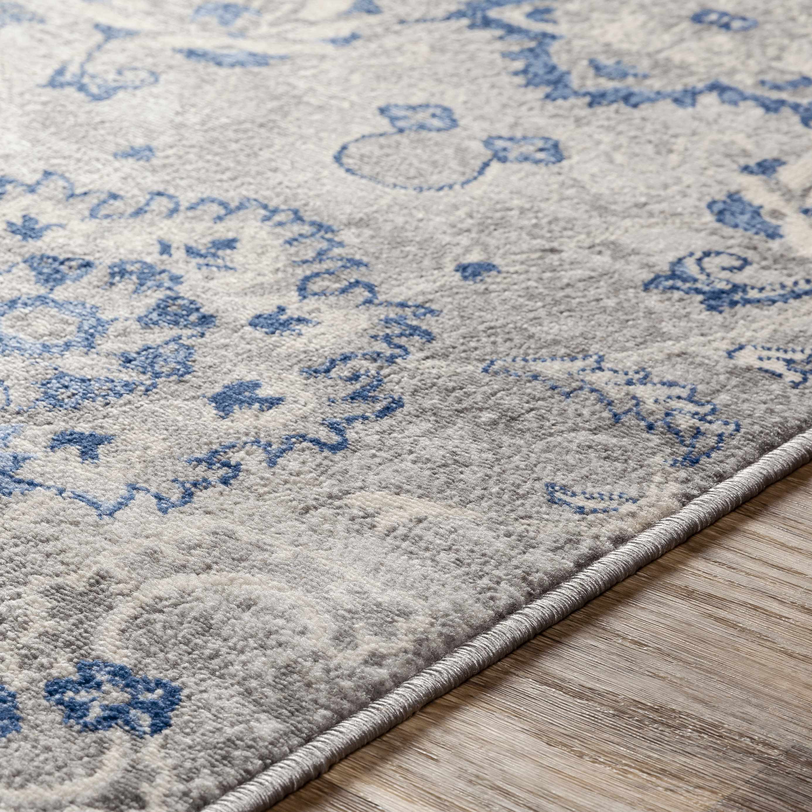 Adairsville Blue Floral Area Carpet - Clearance - Image 6