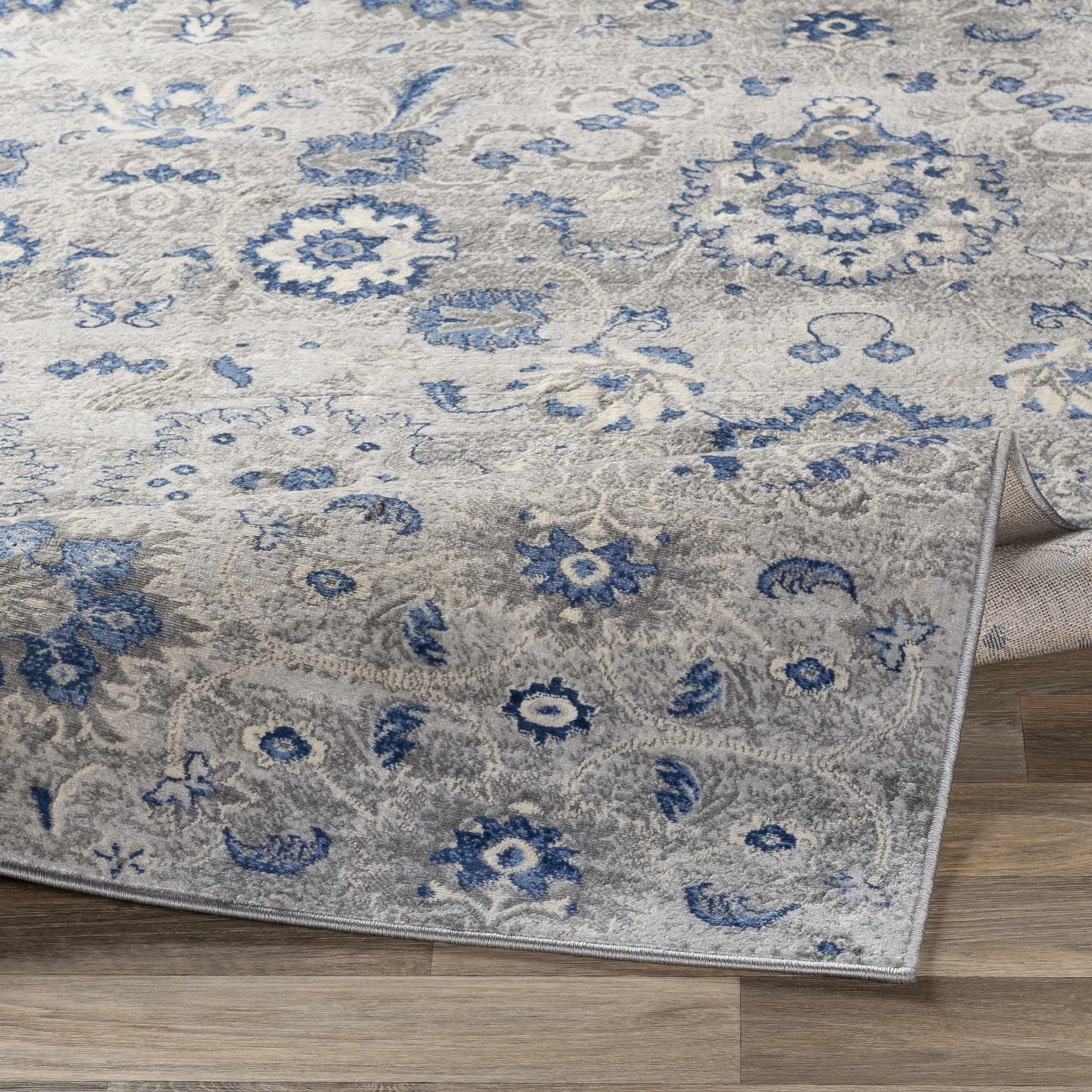 Adairsville Blue Floral Area Carpet - Clearance - Image 8