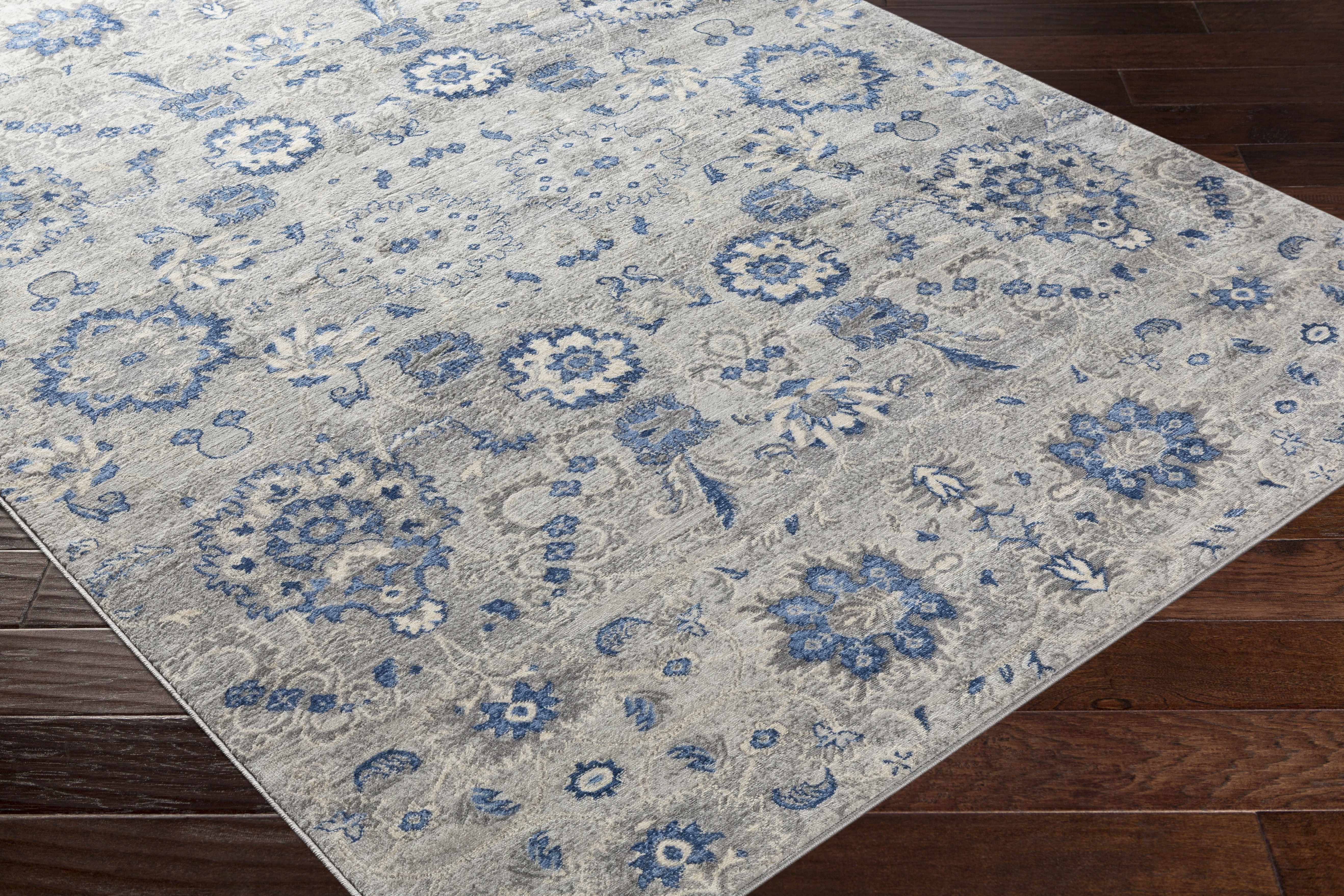 Adairsville Blue Floral Area Carpet - Clearance - Image 9