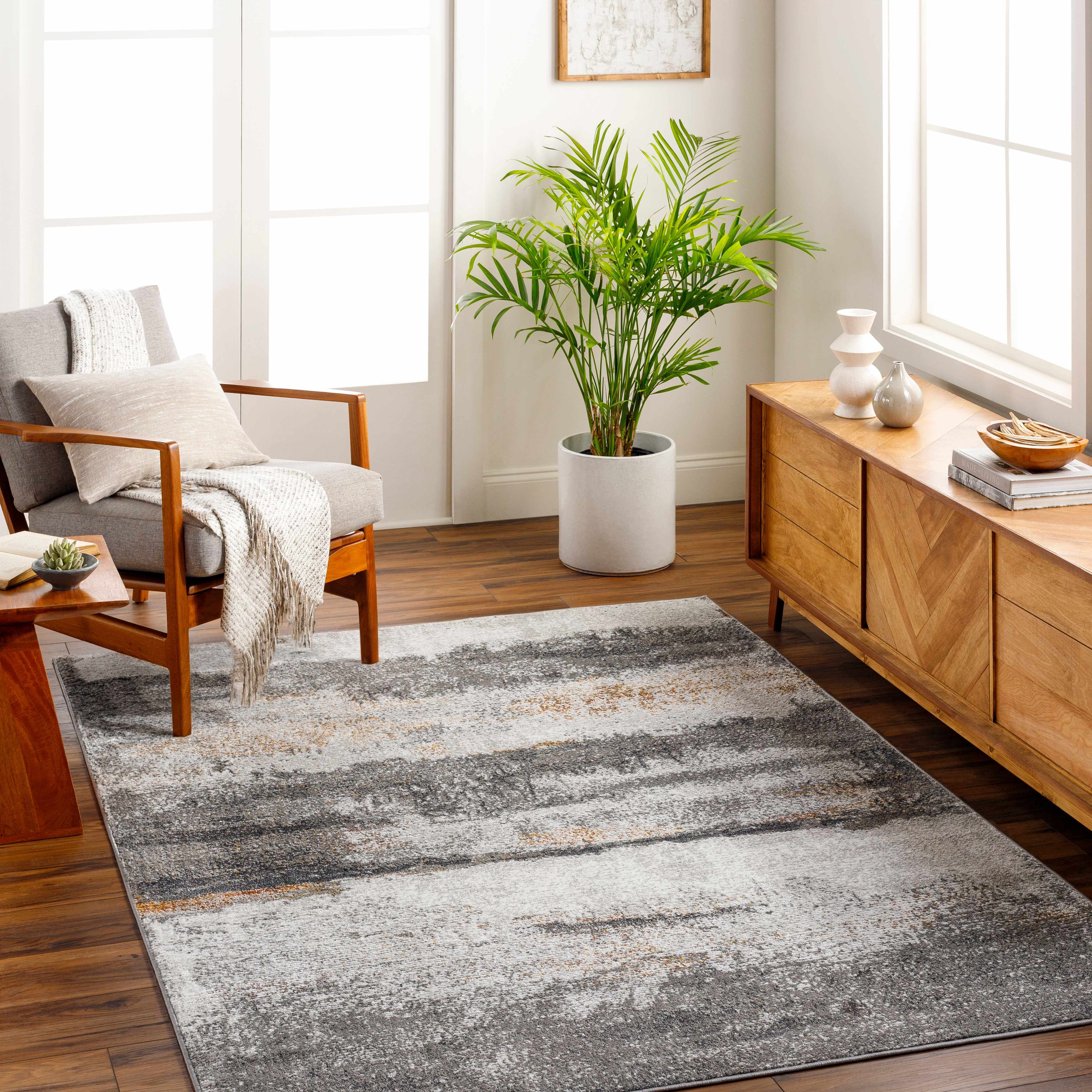 Adam Gray Abstract Area Rug - Clearance - Image 2