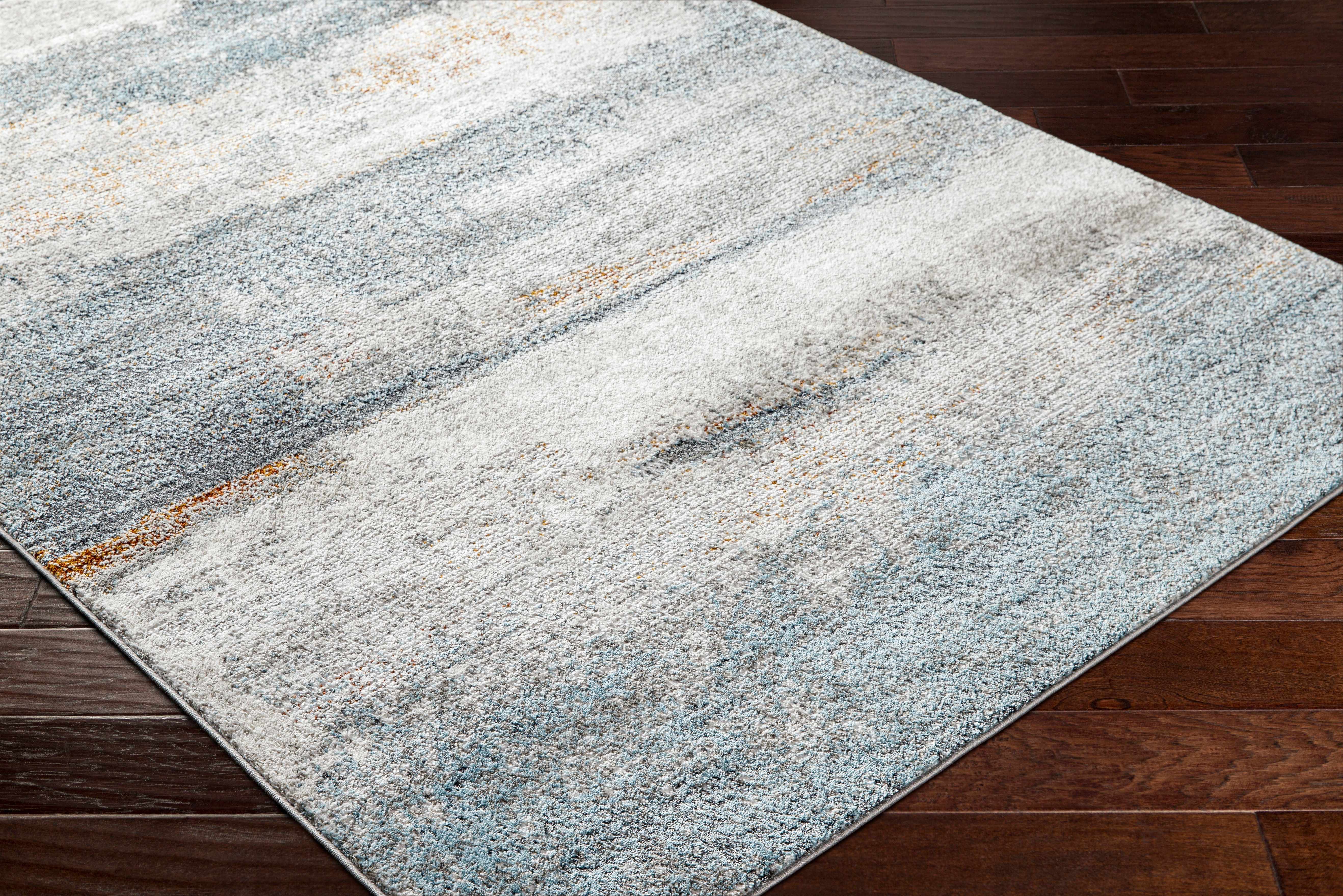 Adam Gray Blue Abstract Area Rug - Image 4