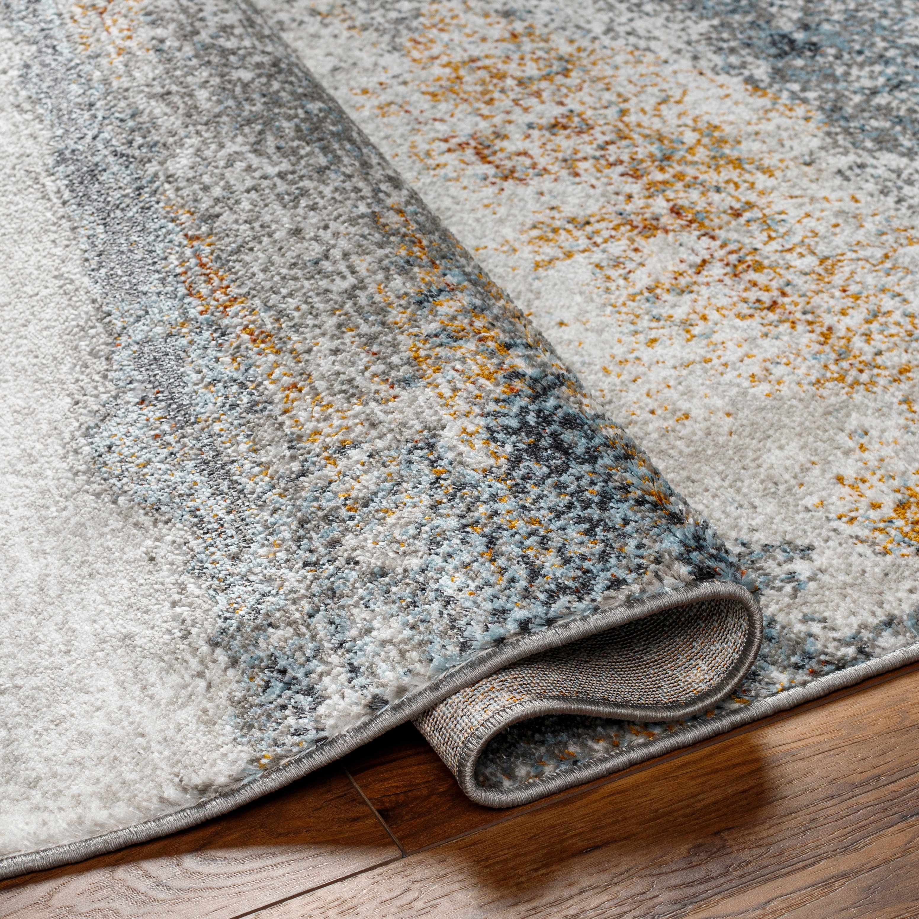 Adam Gray Blue Abstract Area Rug - Image 5