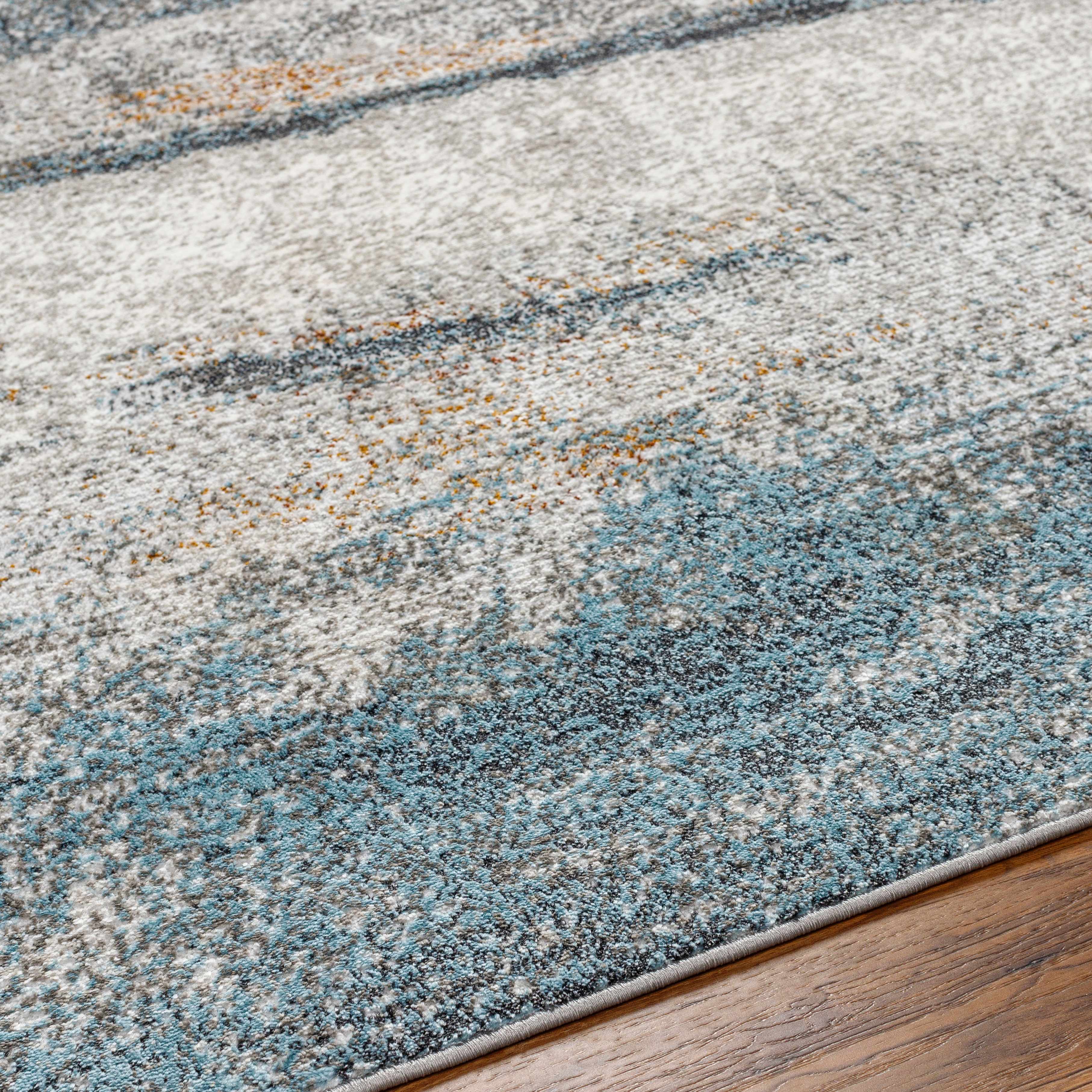 Adam Gray Blue Abstract Area Rug - Image 6