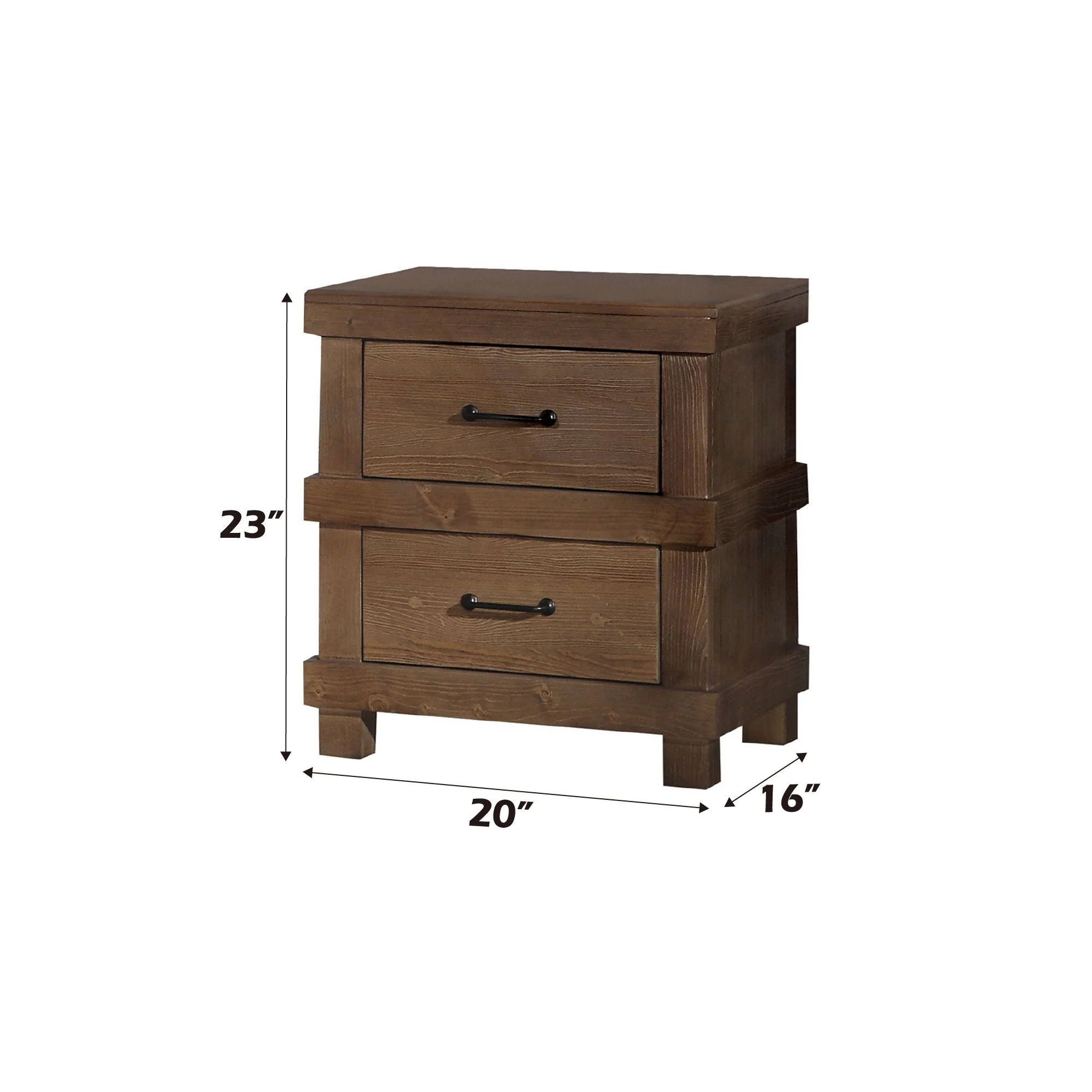 Adams - Antique Nightstand - Oak - Image 3