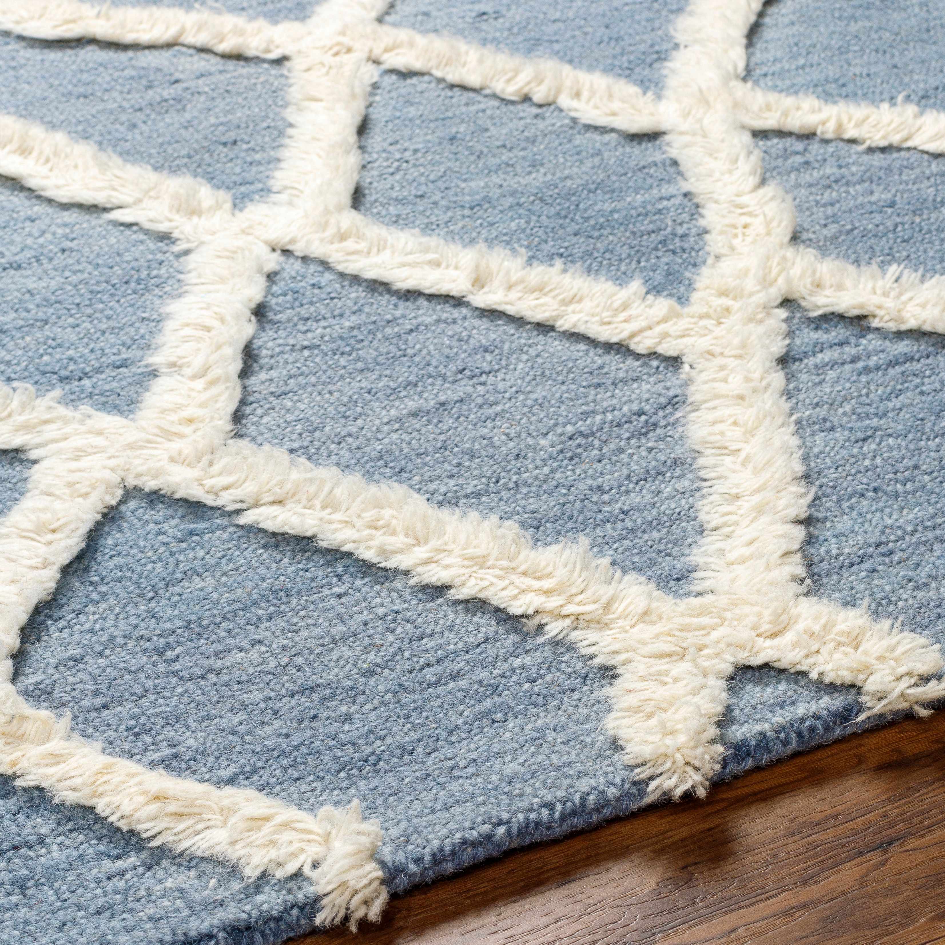 Adica Blue Wool Area Rug - Clearance - Image 4
