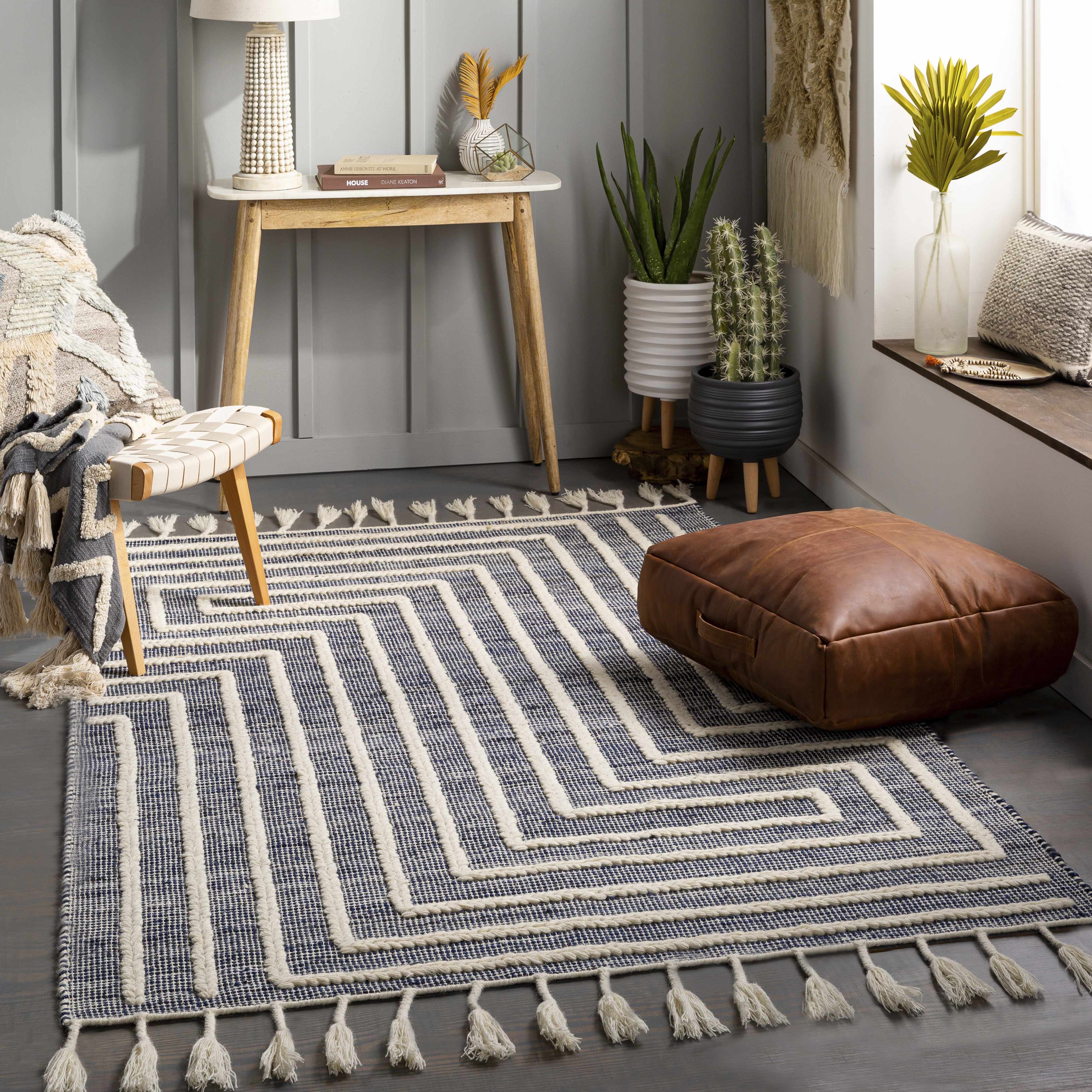 Aditya Tasseled Jute&Wool Carpet - Clearance - Image 5