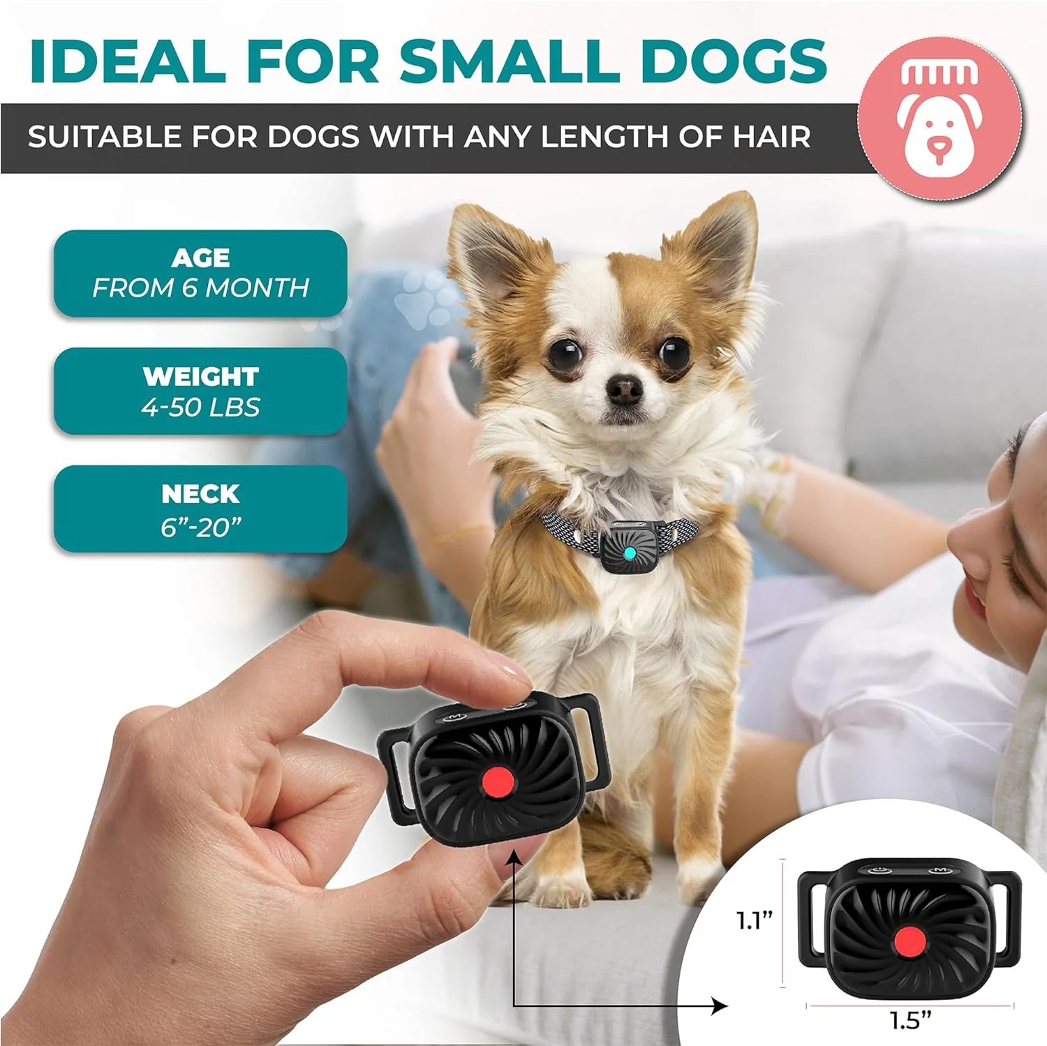 Adjustable Anti Bark Dog Collar Training Collar with Safe Stimulation - Image 2