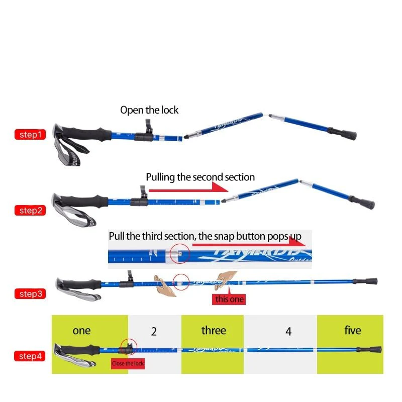 Adjustable Foldable Hiking Poles 110–135cm Trekking Sticks - Image 12