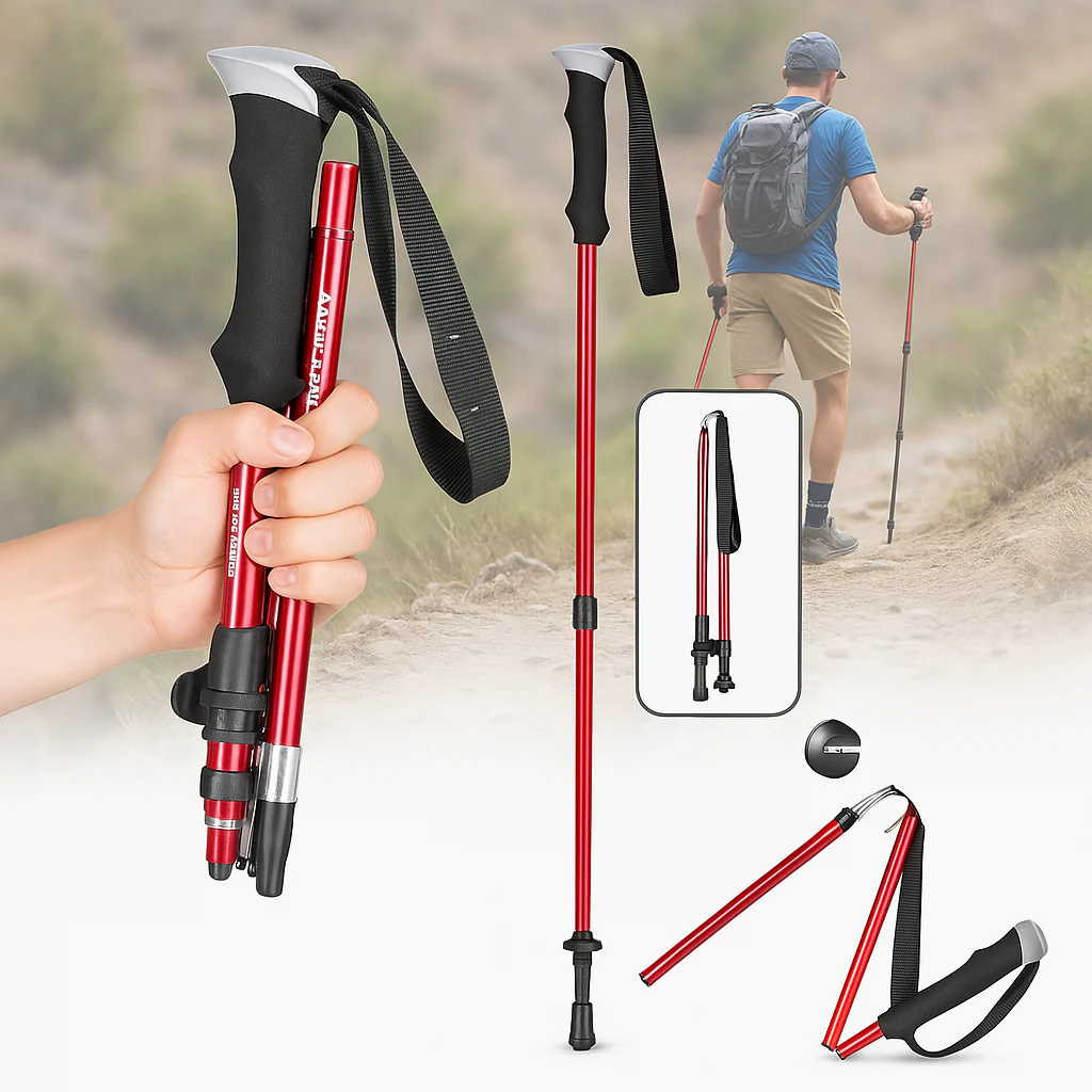 Adjustable Foldable Hiking Poles 110–135cm Trekking Sticks - Image 3