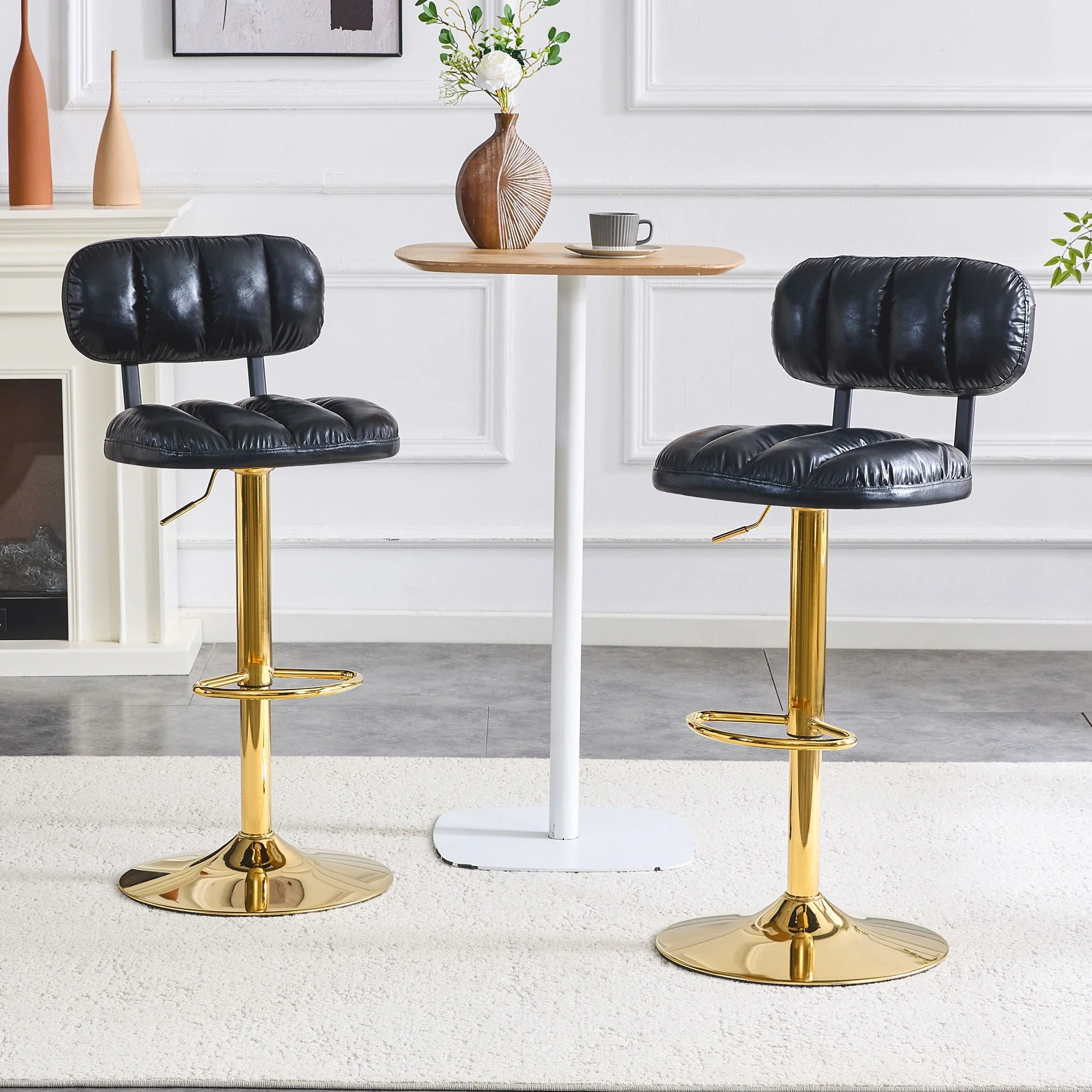 Adjustable Height Bar Stools & Footrest For Kitchen Island (Set of 2) - Image 3