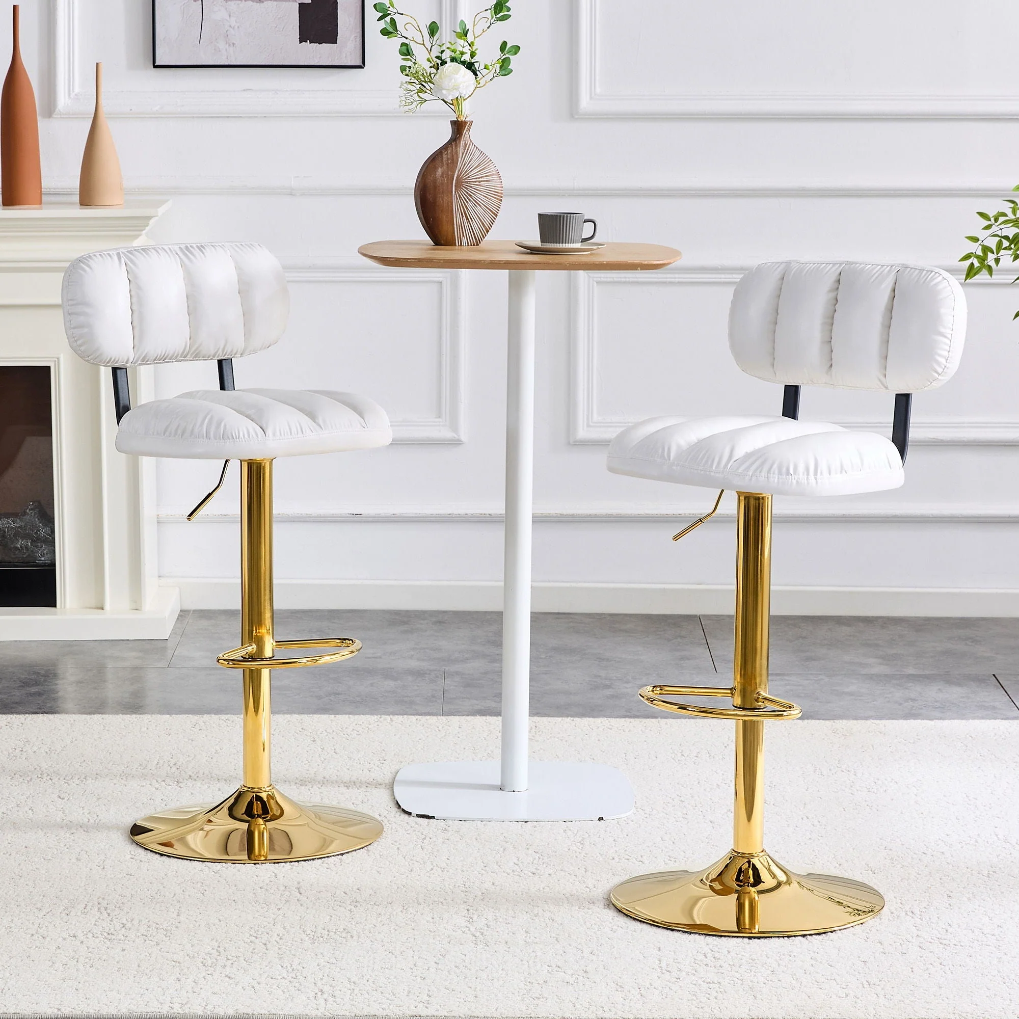 Adjustable Height Bar Stools & Footrest For Kitchen Island (Set of 2) - Image 4