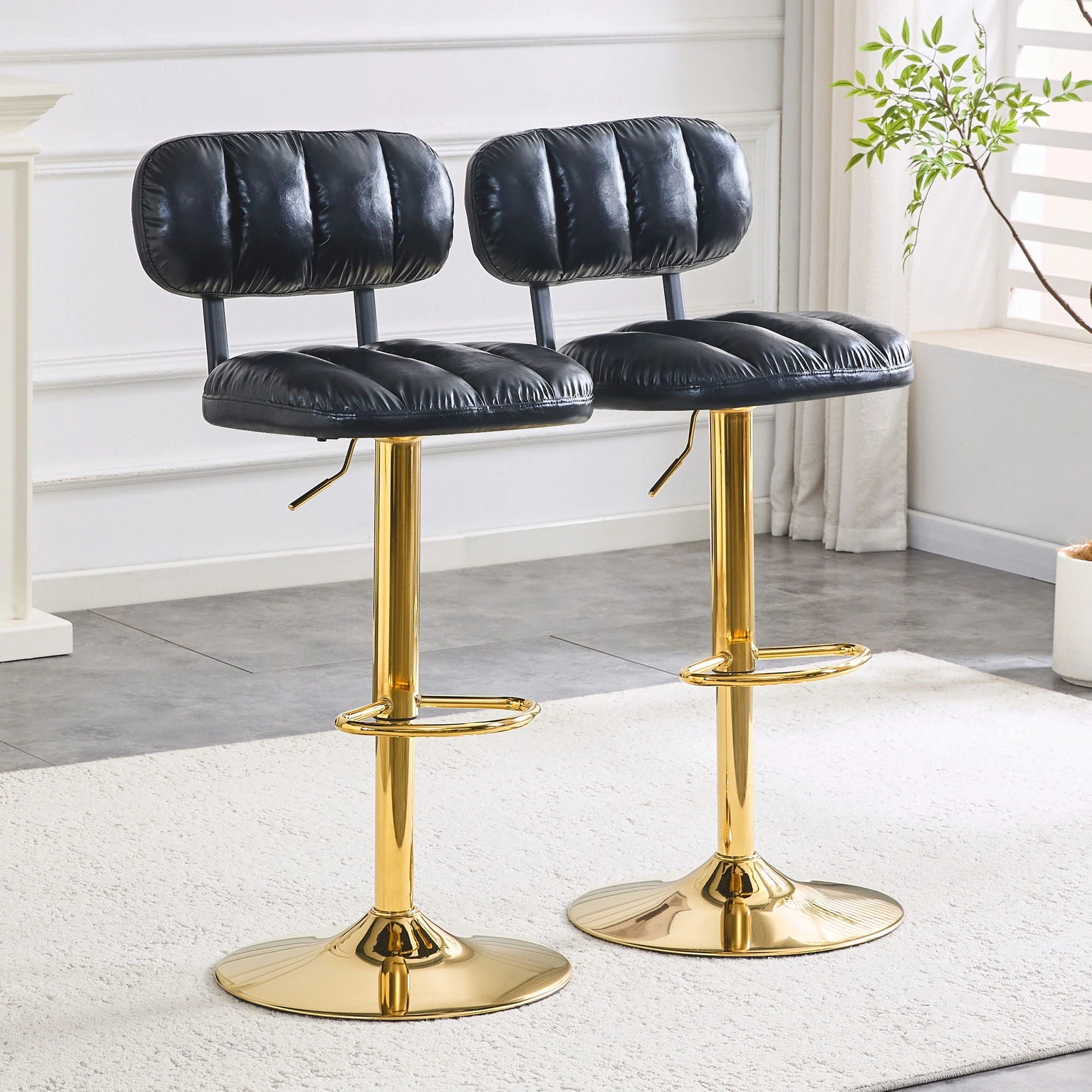 Adjustable Height Bar Stools & Footrest For Kitchen Island (Set of 2) - Image 6