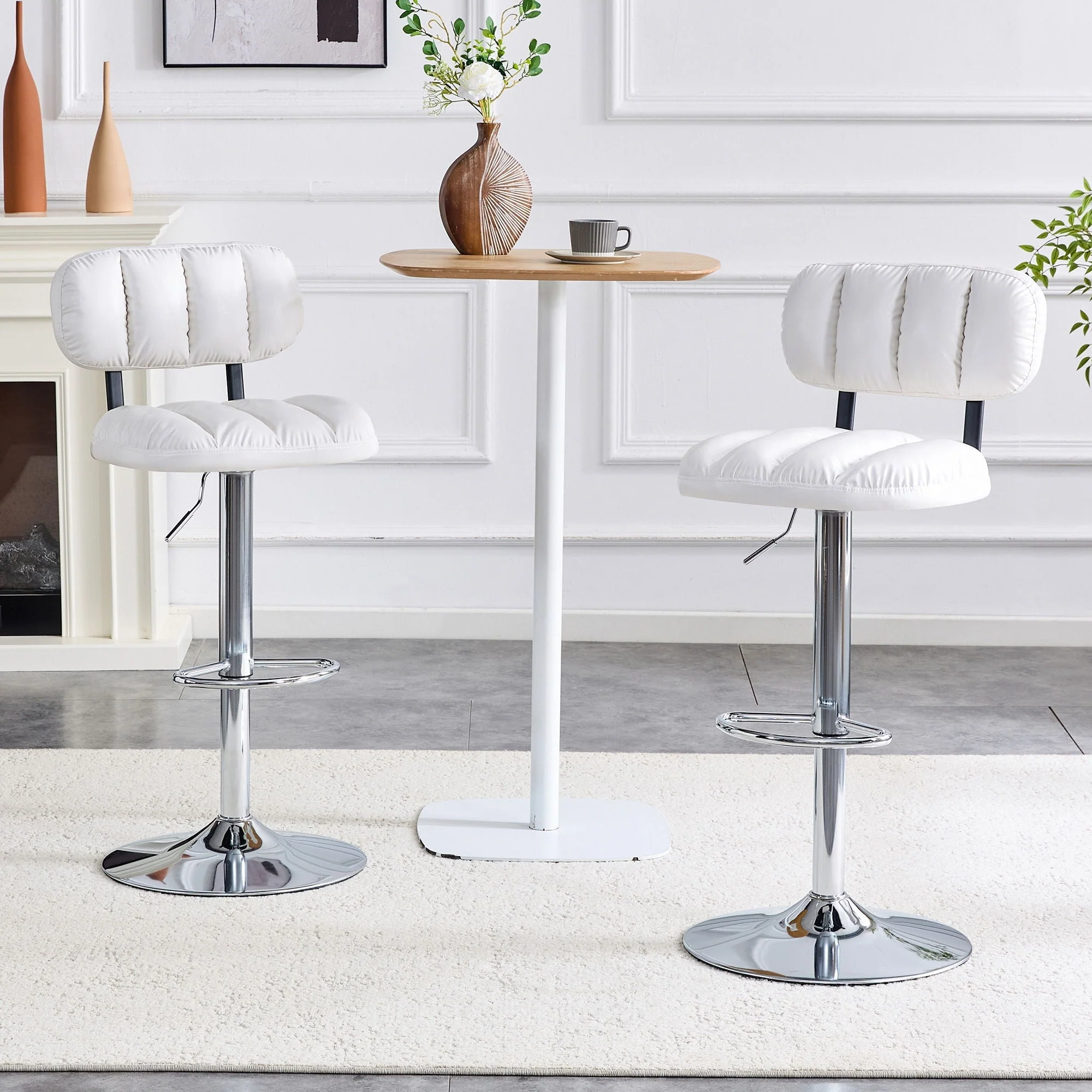 Adjustable Height Bar Stools With Footrest For Kitchen Island (Set of 2) - Image 4