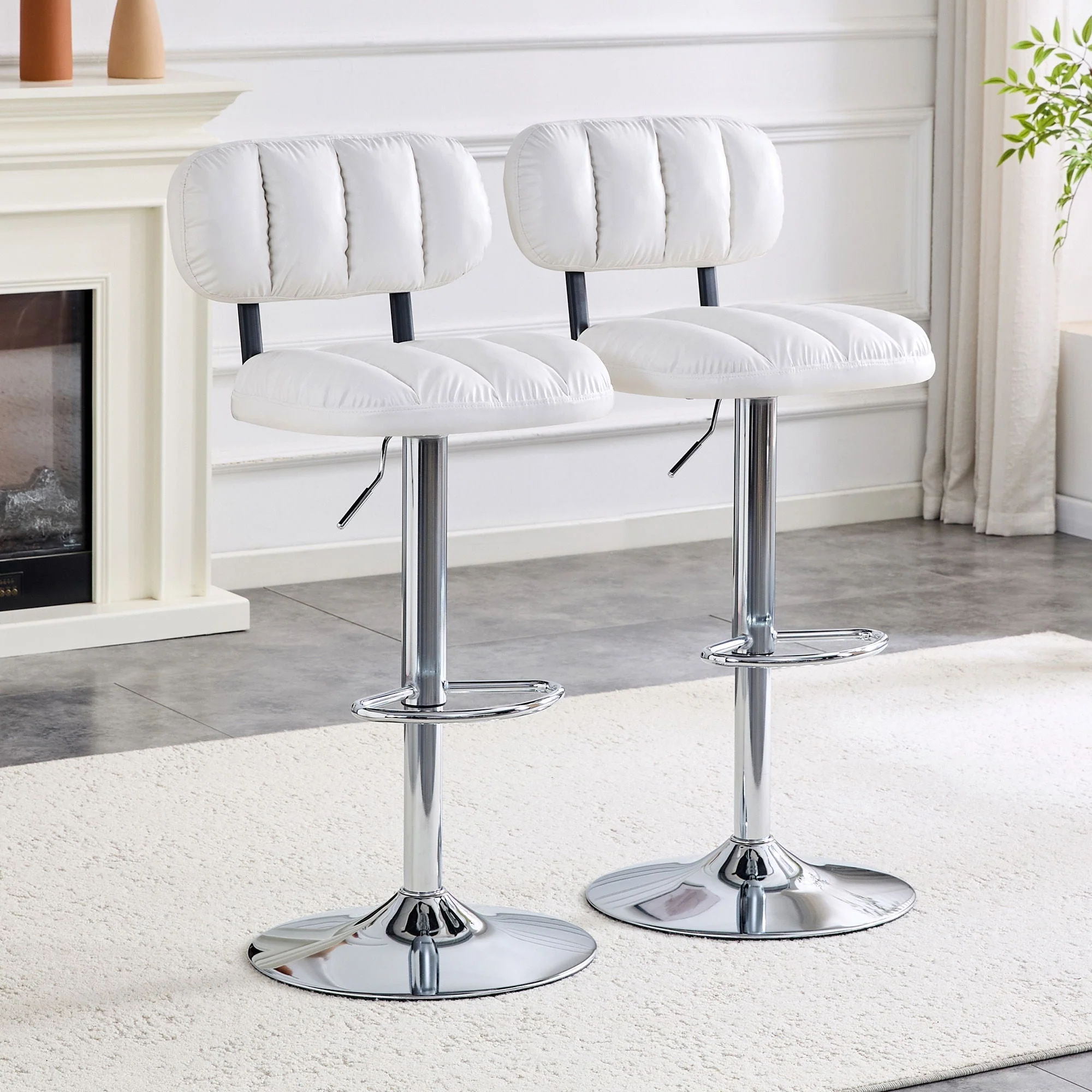 Adjustable Height Bar Stools With Footrest For Kitchen Island (Set of 2) - Image 5