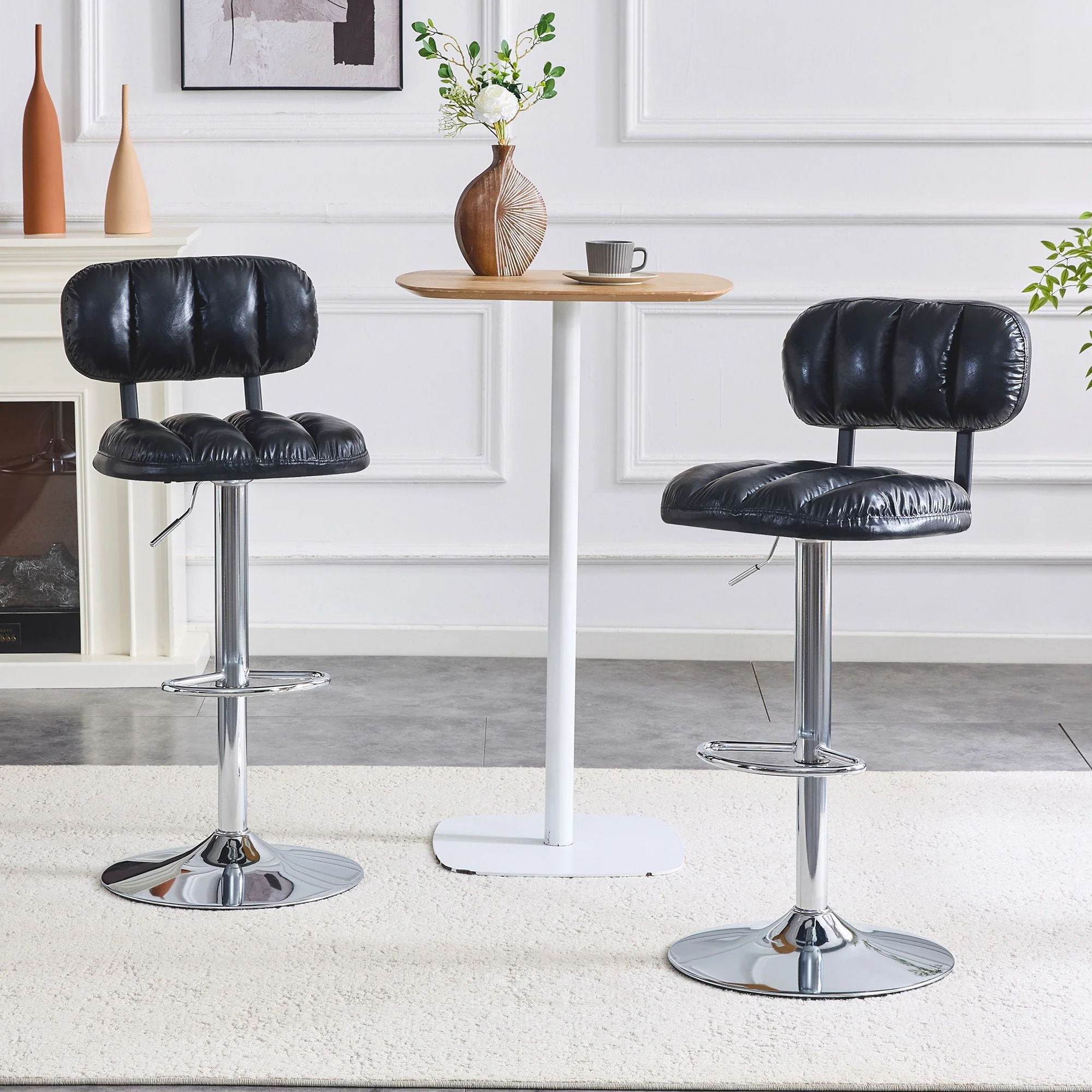 Adjustable Height Bar Stools With Footrest For Kitchen Island (Set of 2) - Image 7