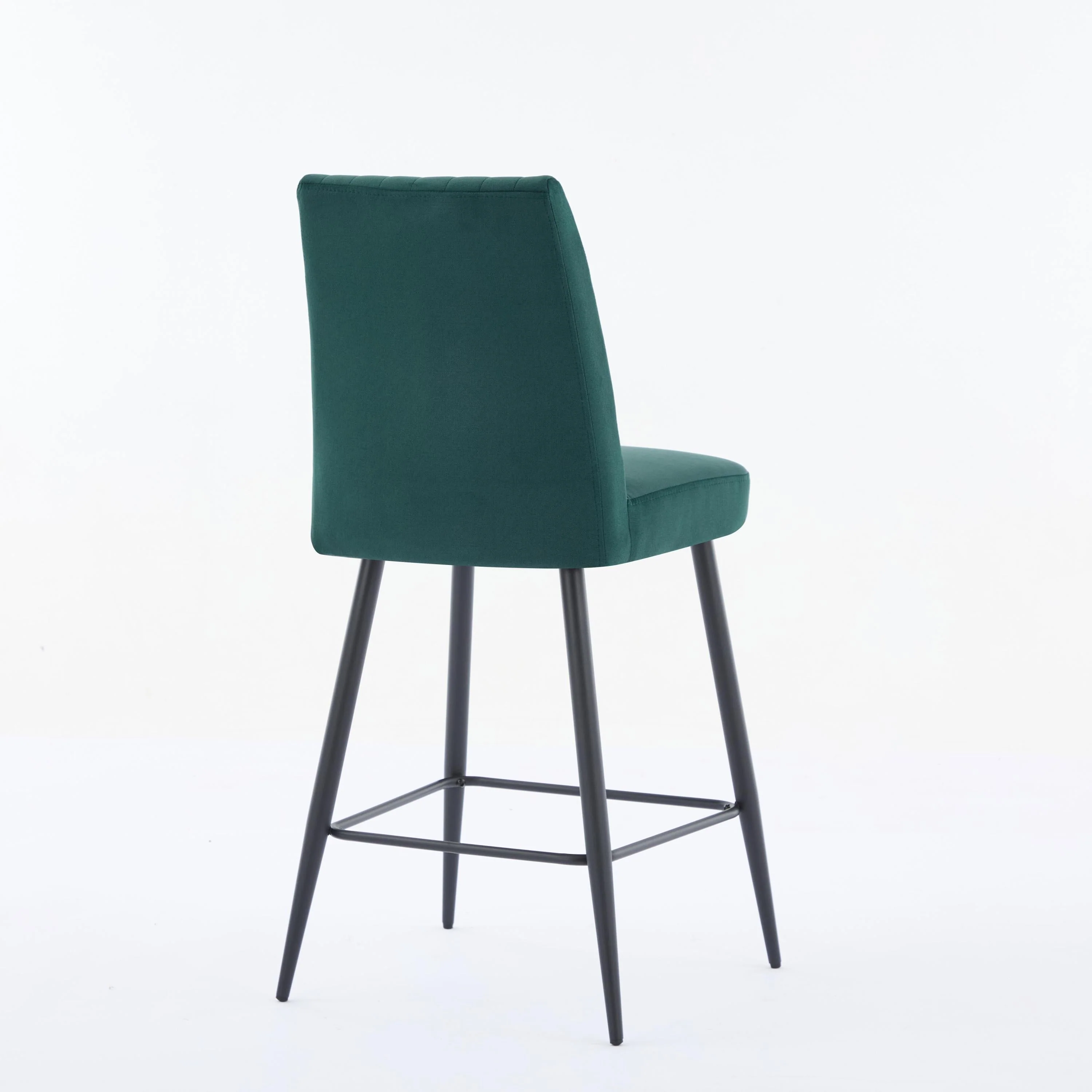 Adjustable Iron Feet Velvet Green Bar Chairs Set of 2 - Image 9