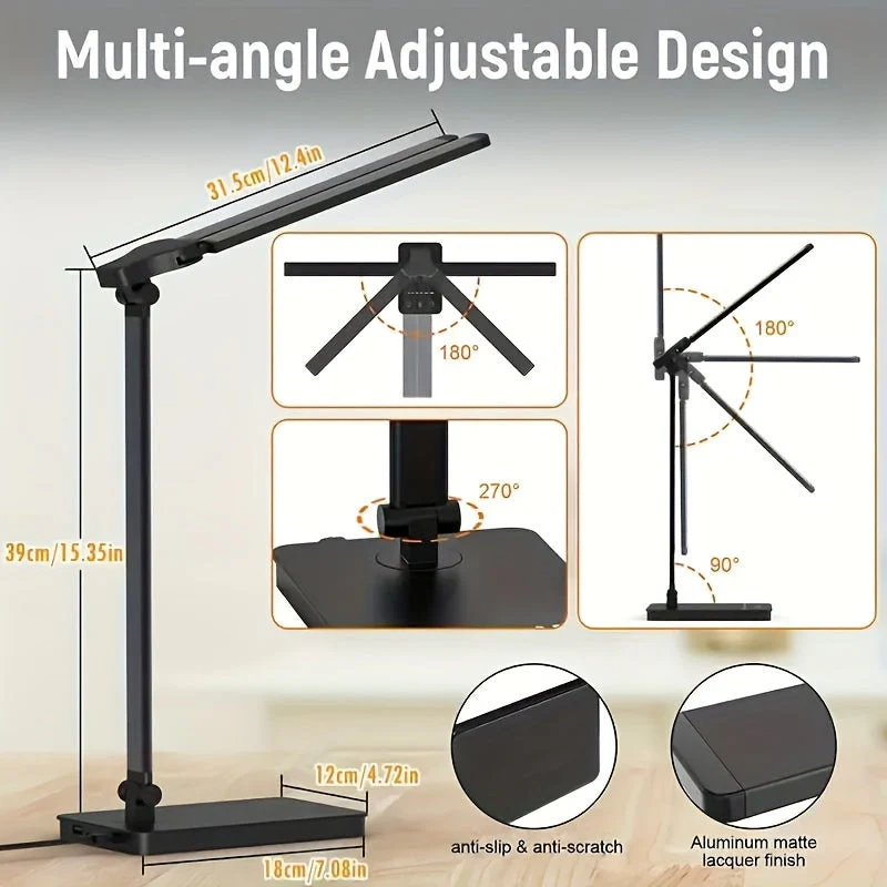 Adjustable LED Desk Lamp – Touch Dimmable Gooseneck Light for Office & Reading - Image 2