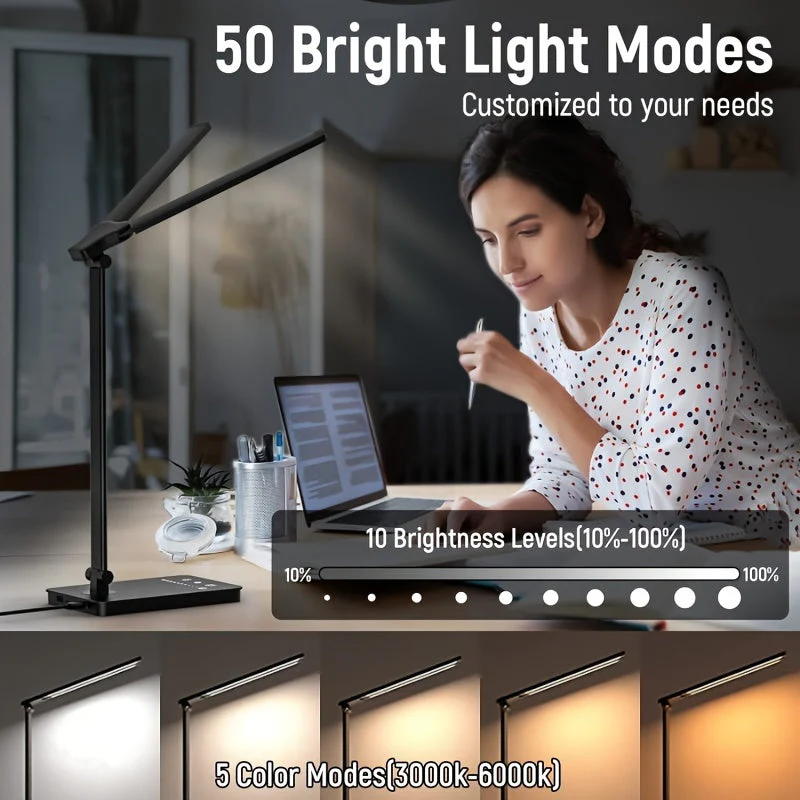 Adjustable LED Desk Lamp – Touch Dimmable Gooseneck Light for Office & Reading - Image 3