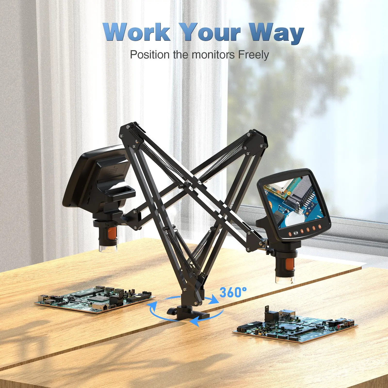 Adjustable Microscope Arm Stand Metal Bracket Coin Microscope Mount - Image 5