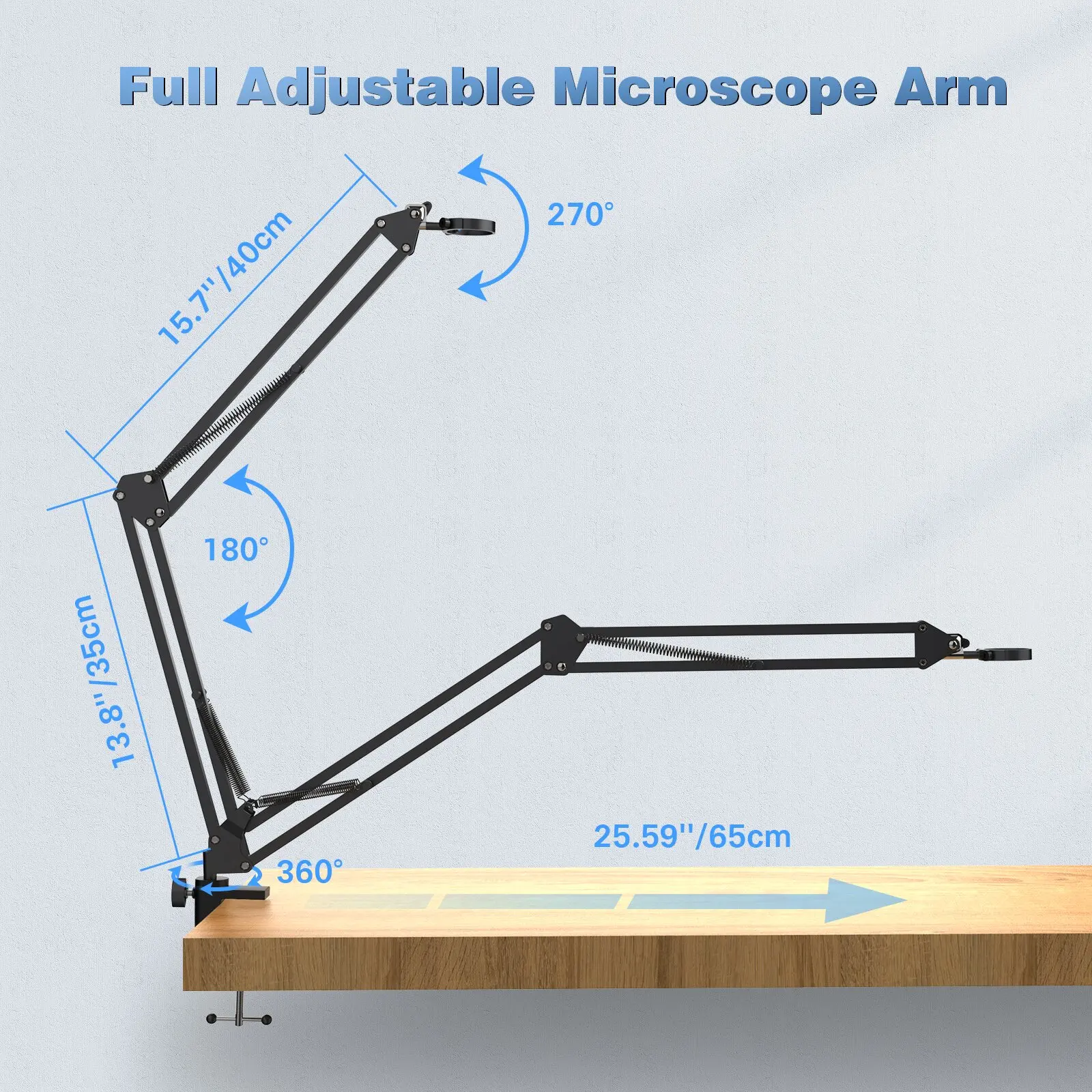 Adjustable Microscope Arm Stand Metal Bracket Coin Microscope Mount - Image 6
