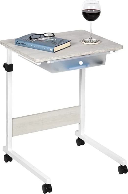 Adjustable Overbed Bedside Table with Wheels - Image 11