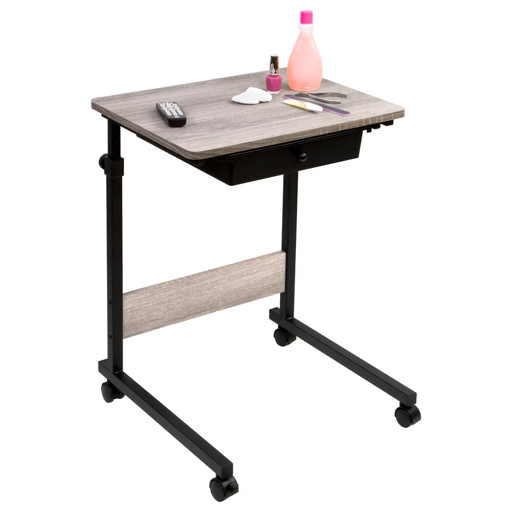 Adjustable Overbed Bedside Table with Wheels - Image 15