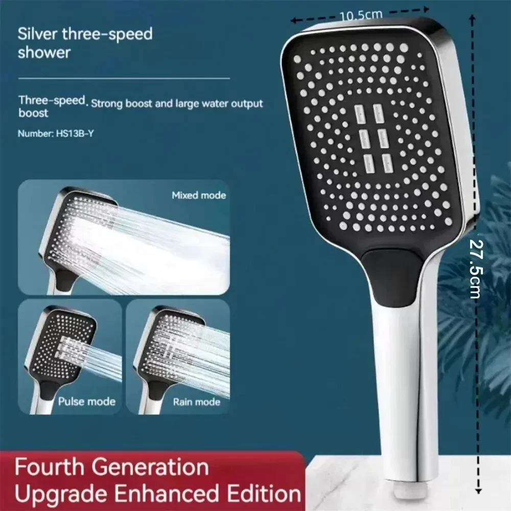 Adjustable Rainfall Shower Head 3 Mode High Pressure Water Saving Bathroom Mixer - Image 3