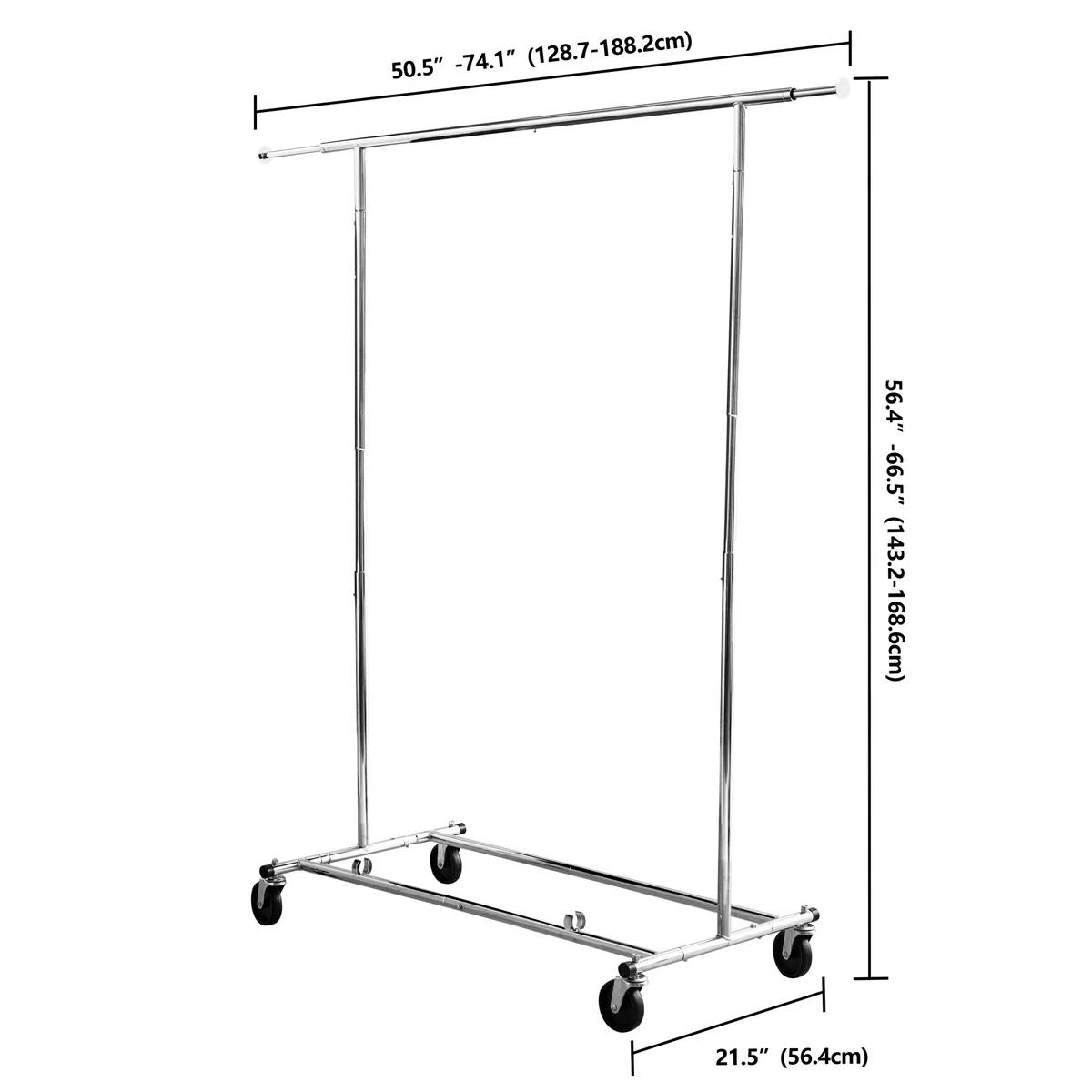 Adjustable & Rolling Commercial Grade Foldable Garment Rack - Image 5