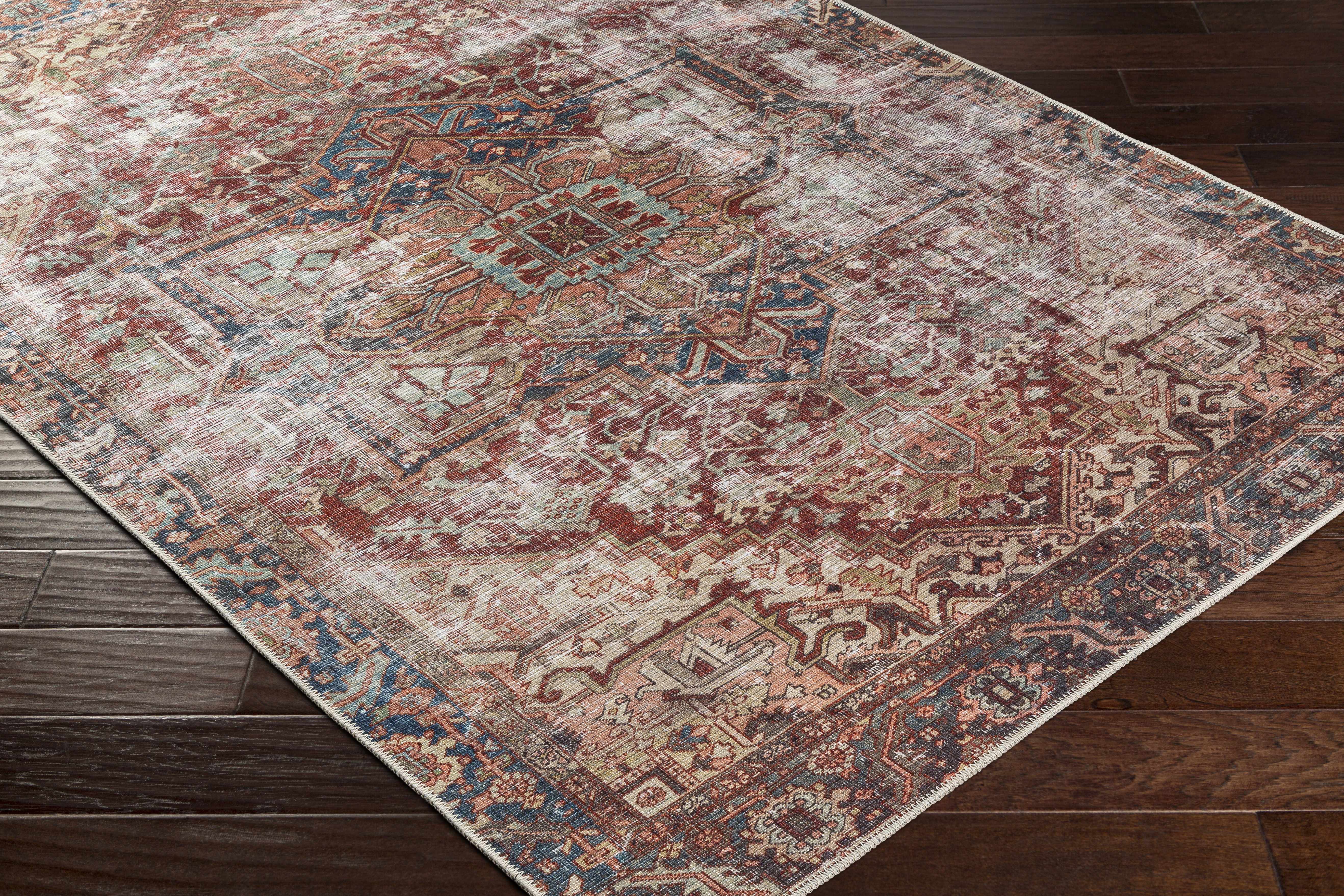 Adtugan Vintage Flat Pile Washable Rug - Image 4