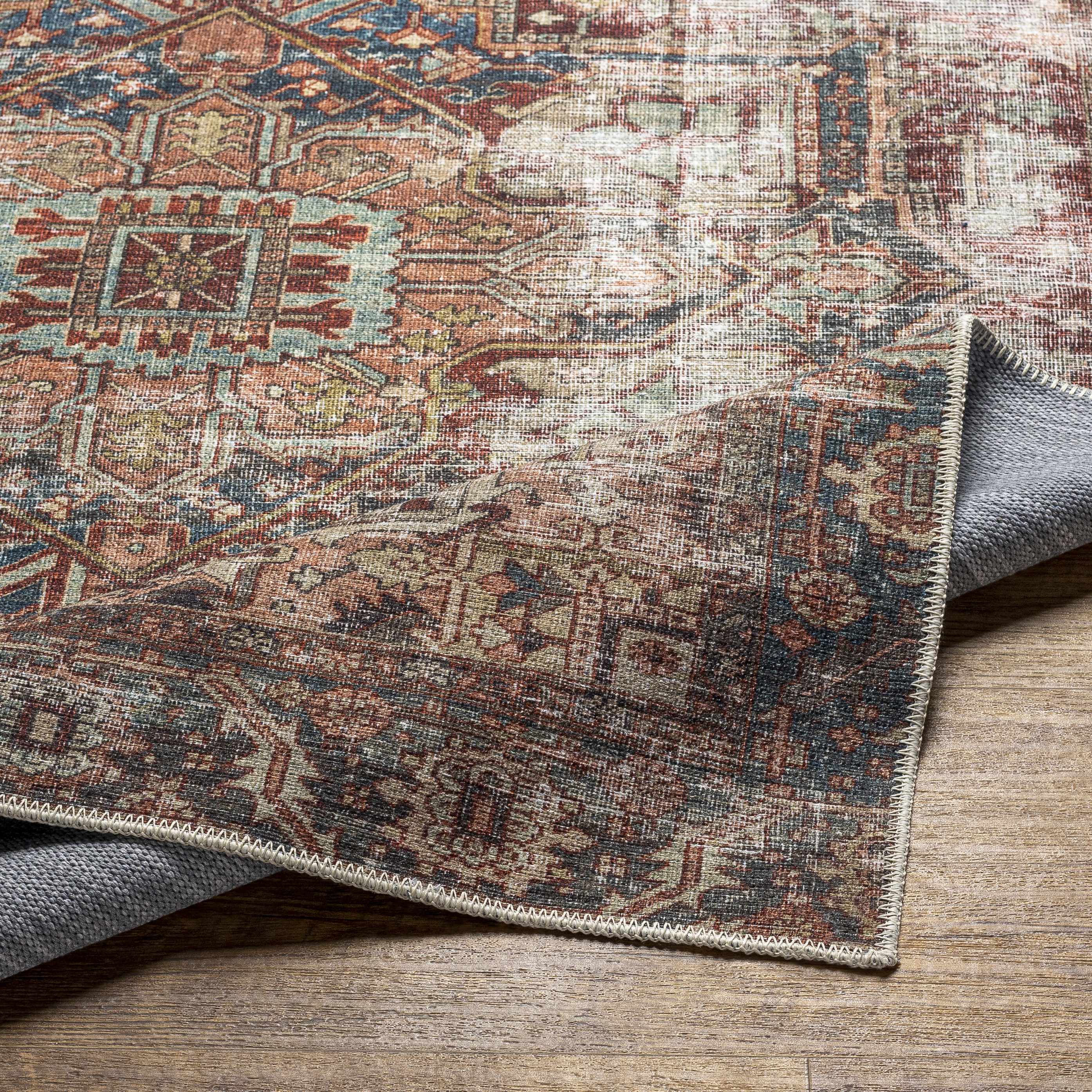 Adtugan Vintage Flat Pile Washable Rug - Image 6