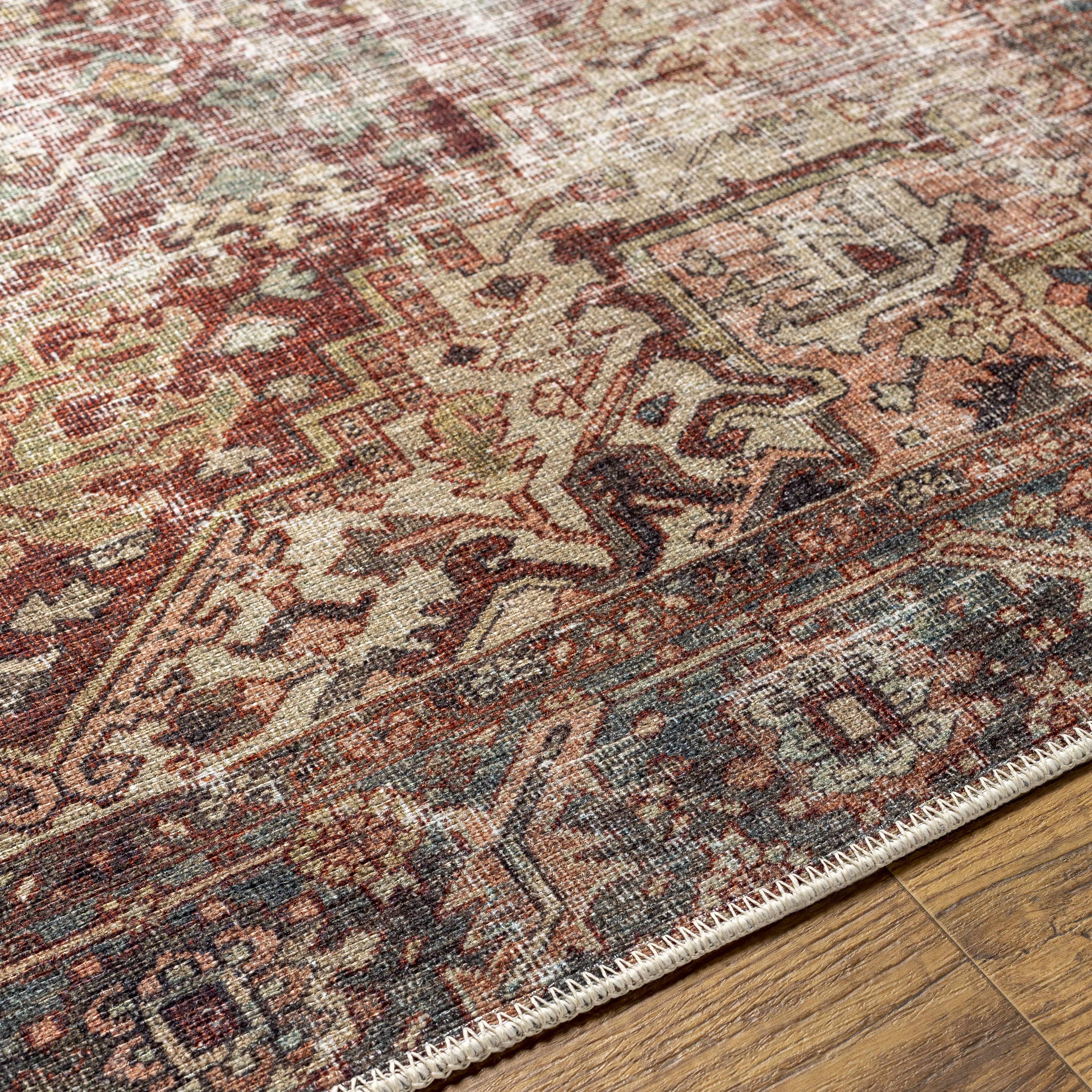Adtugan Vintage Flat Pile Washable Rug - Image 8