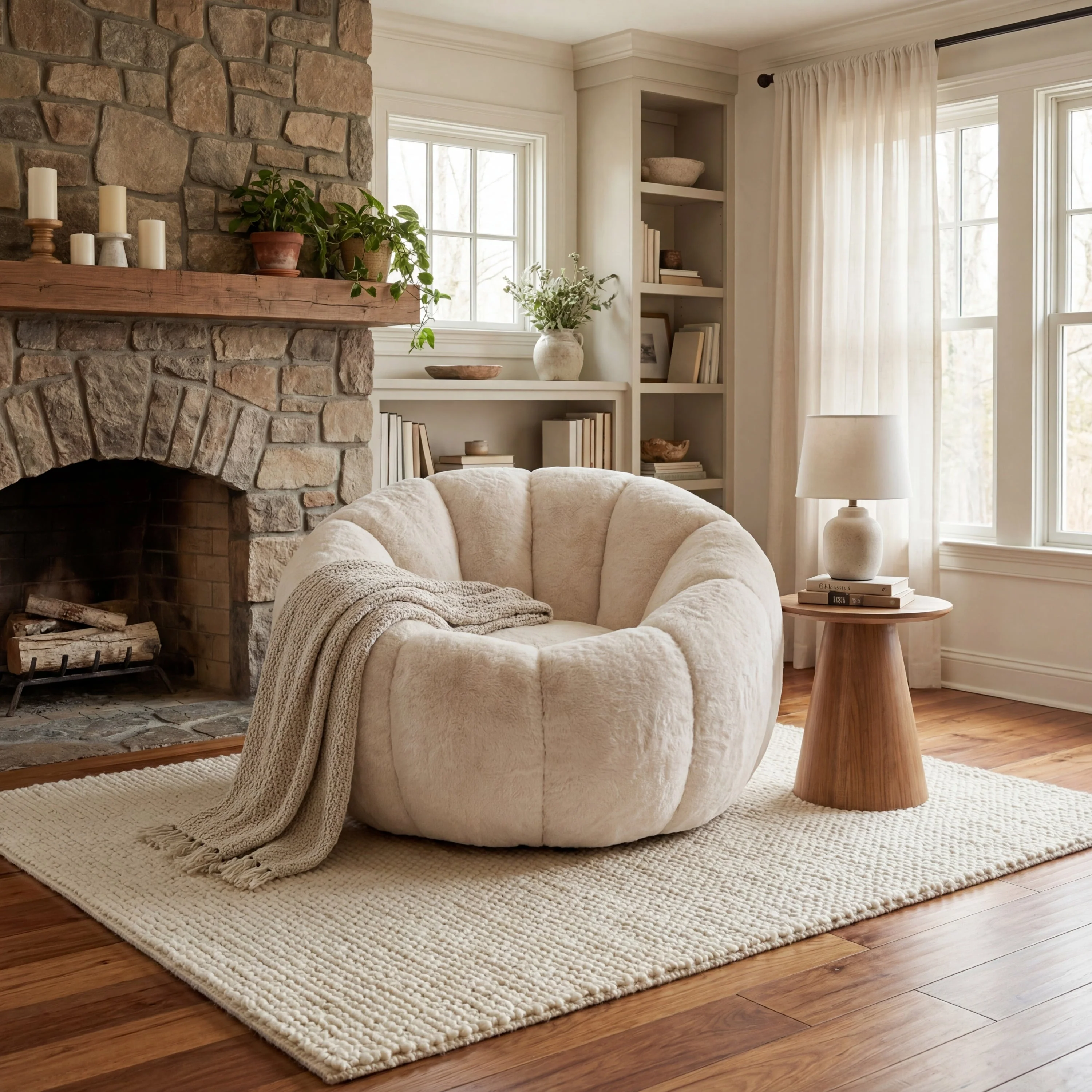 Adult Floral-Shaped Bean Bag Chair - Image 2